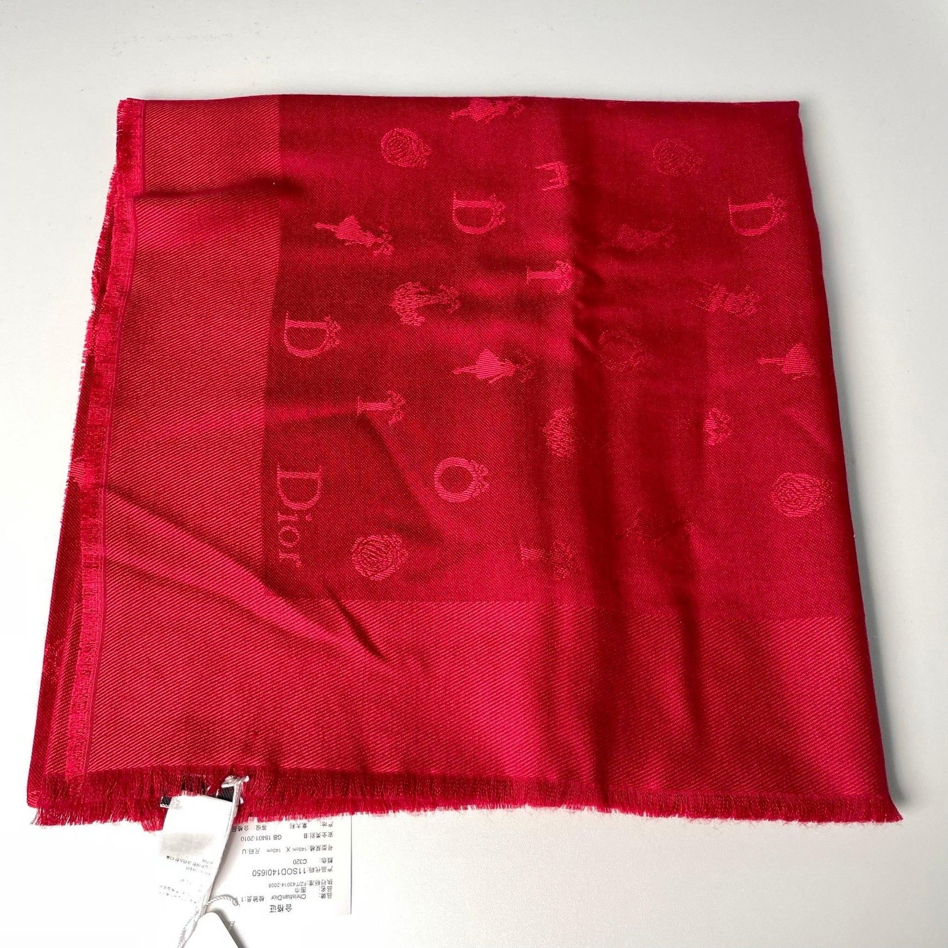 Dior Dior Embroidered Red Scarf M Men Size ONE SIZE - 7 Thumbnail