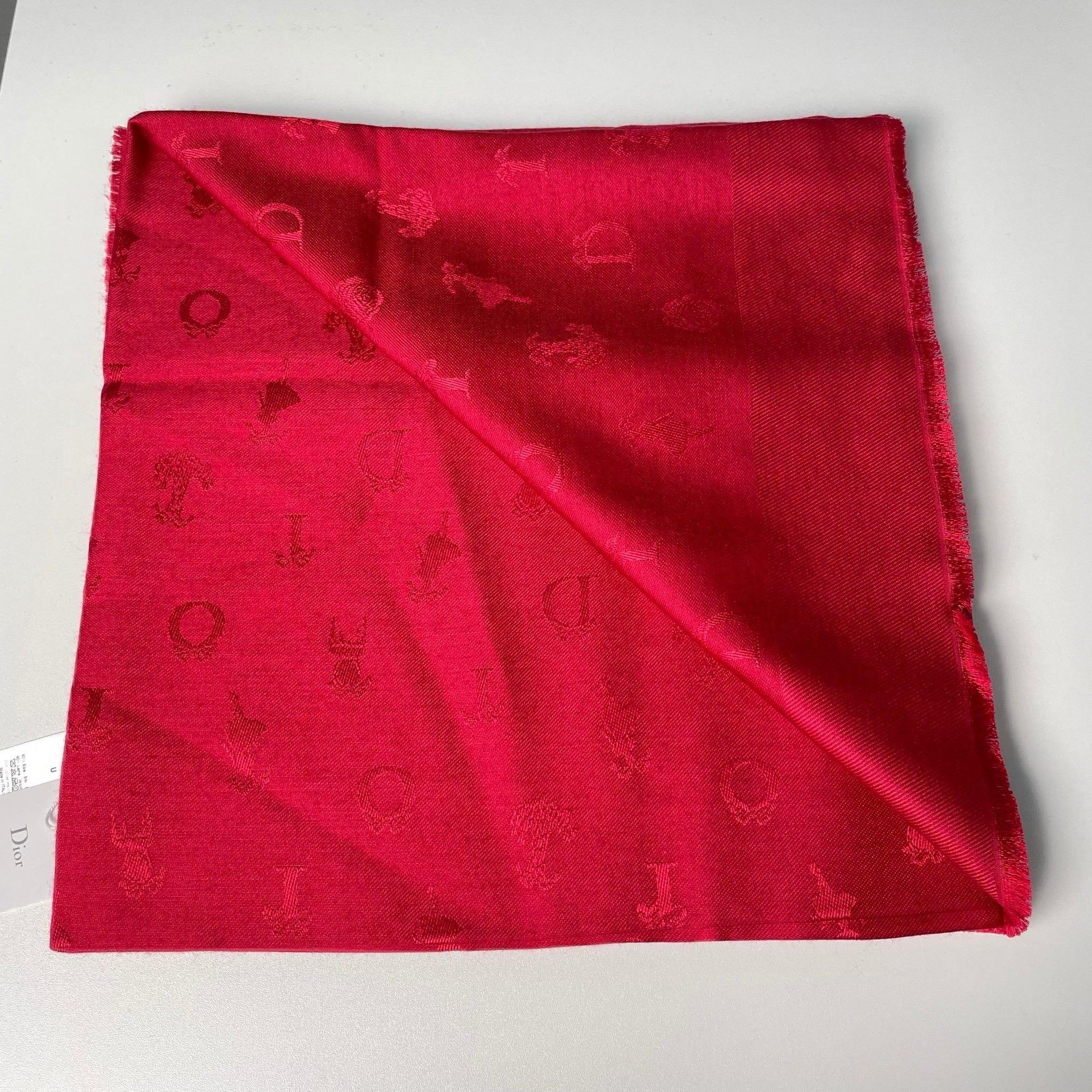 Dior Dior Embroidered Red Scarf M Men Size ONE SIZE - 6 Thumbnail