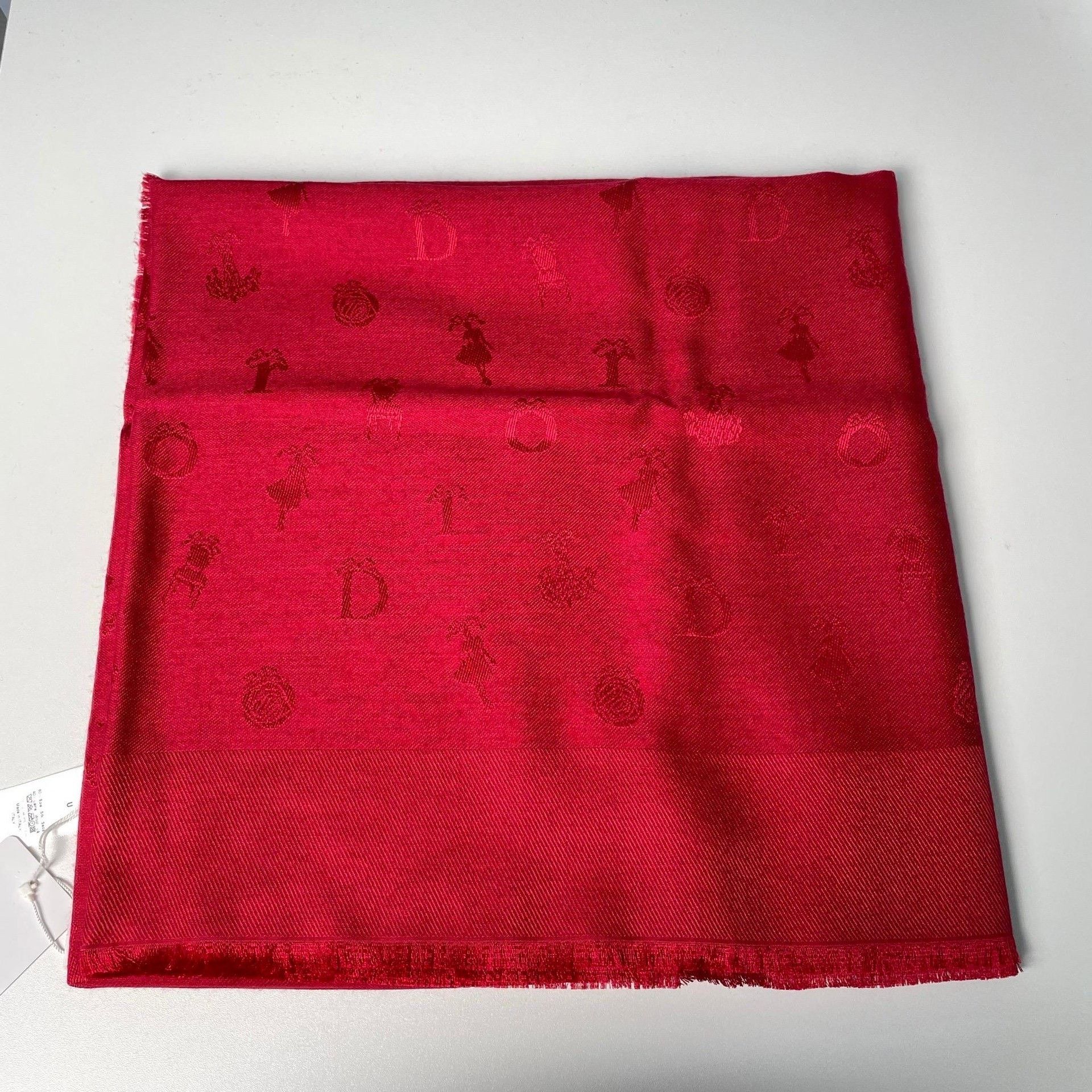 Dior Dior Embroidered Red Scarf M Men Size ONE SIZE - 4 Thumbnail
