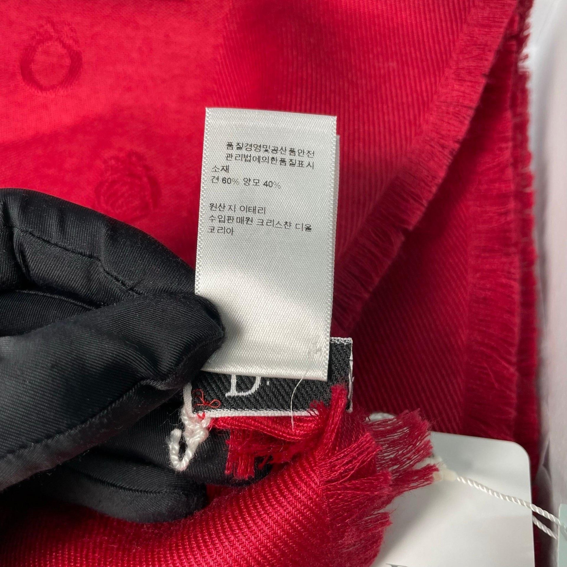 Dior Dior Embroidered Red Scarf M Men Size ONE SIZE - 9 Thumbnail