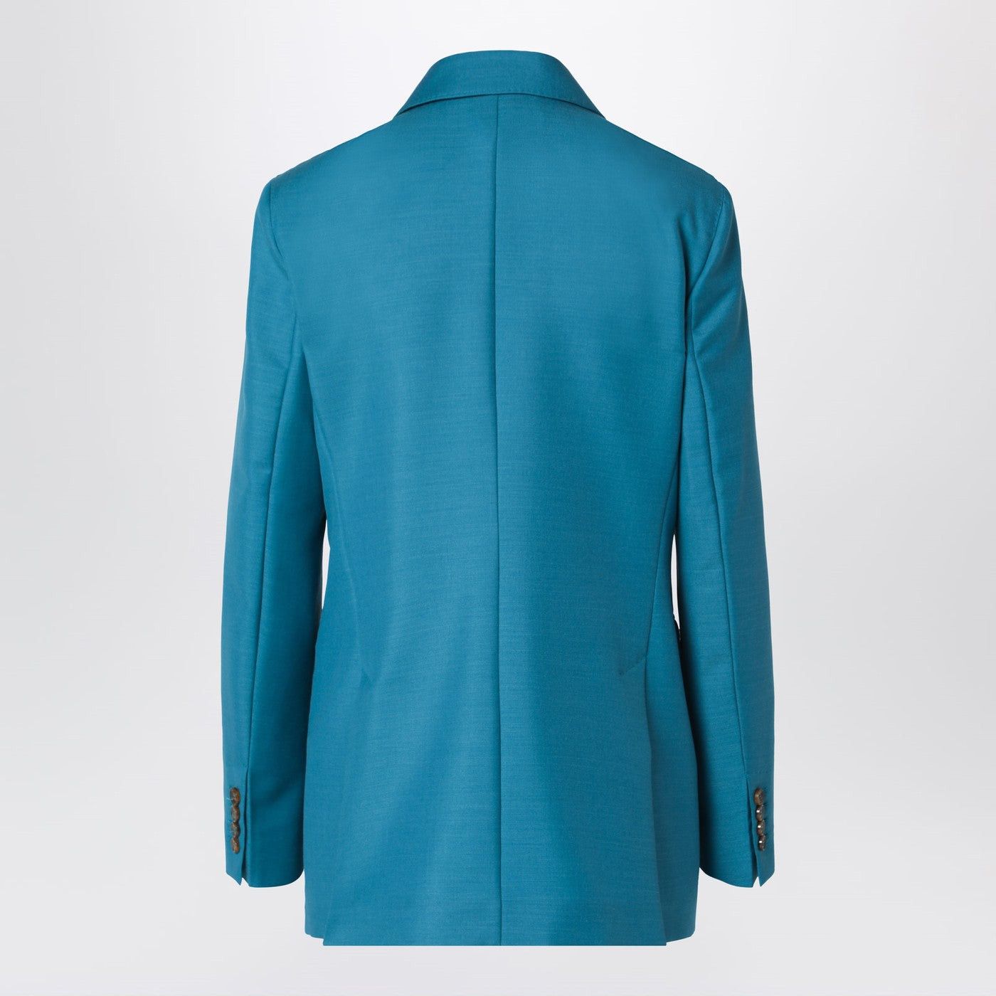 Max Mara Max Mara Turquoise Wool-Blend Double-Breasted Jacket Size M / US 6-8 / IT 42-44 - 2 Thumbnail