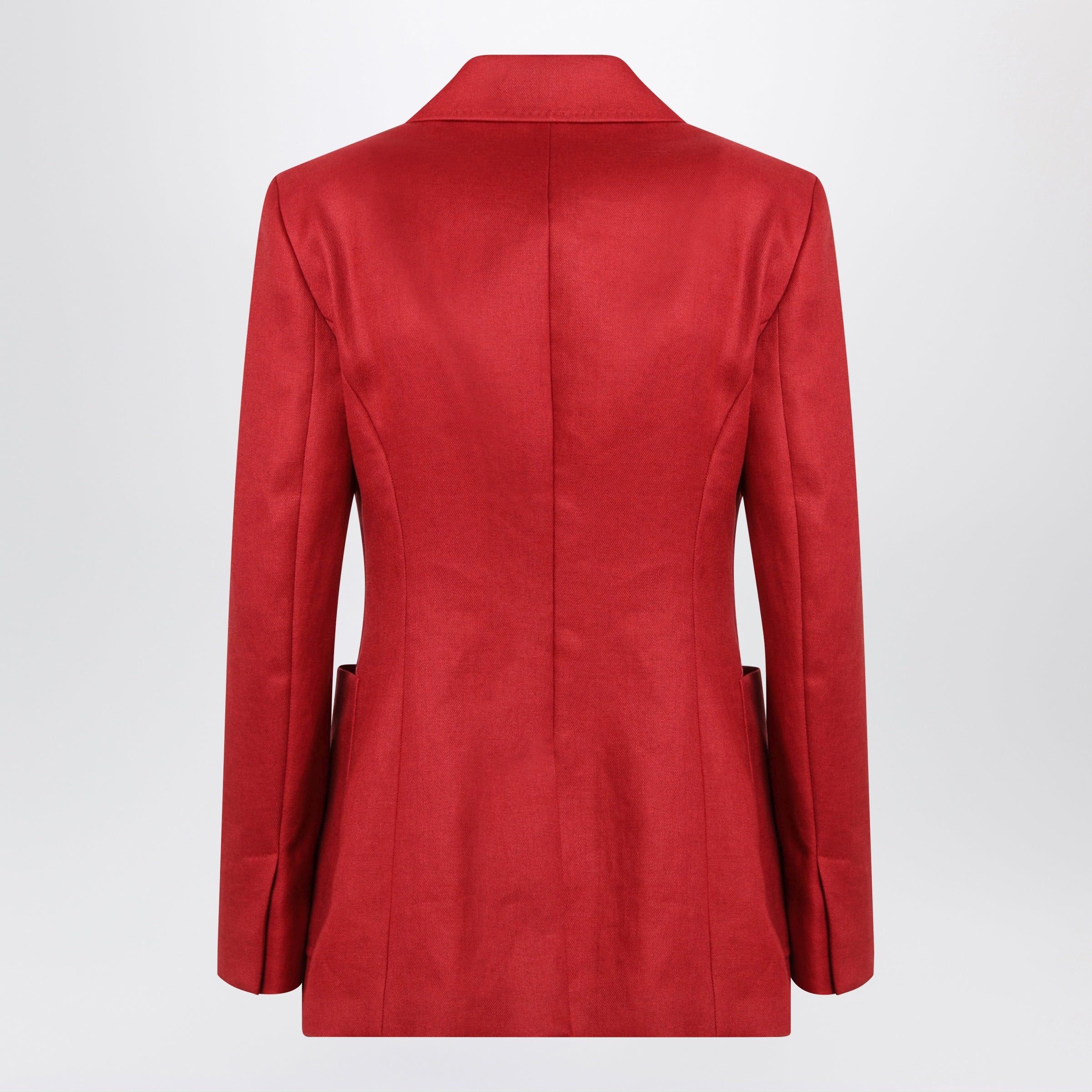 Max Mara Max Mara Semi-Fitted Single-Breasted Blazer In Red Linen Size M / US 6-8 / IT 42-44 - 2 Thumbnail