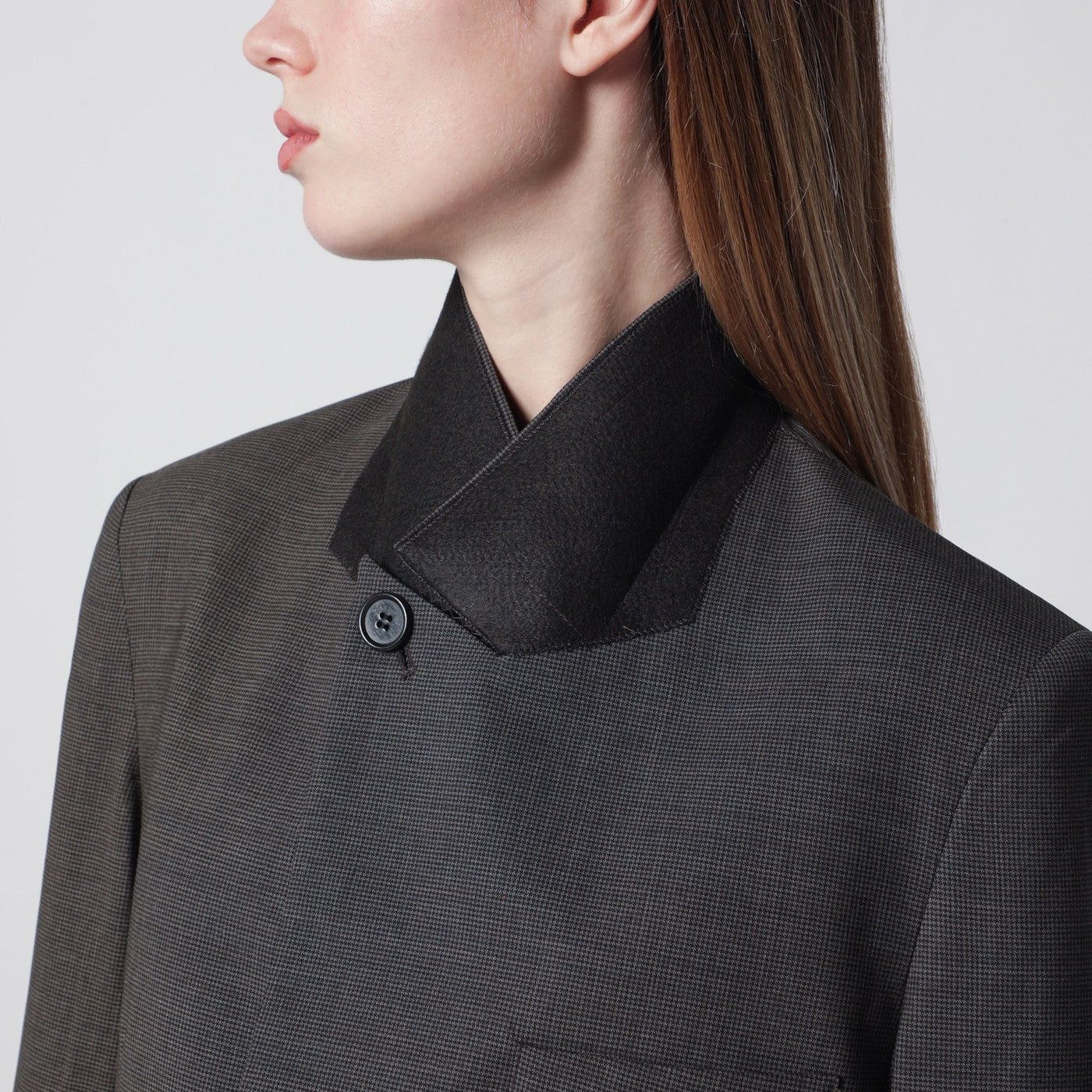 6397 6397 Slate-Grey Microcheck Jacket Size XS / US 0-2 / IT 36-38 - 2 Thumbnail