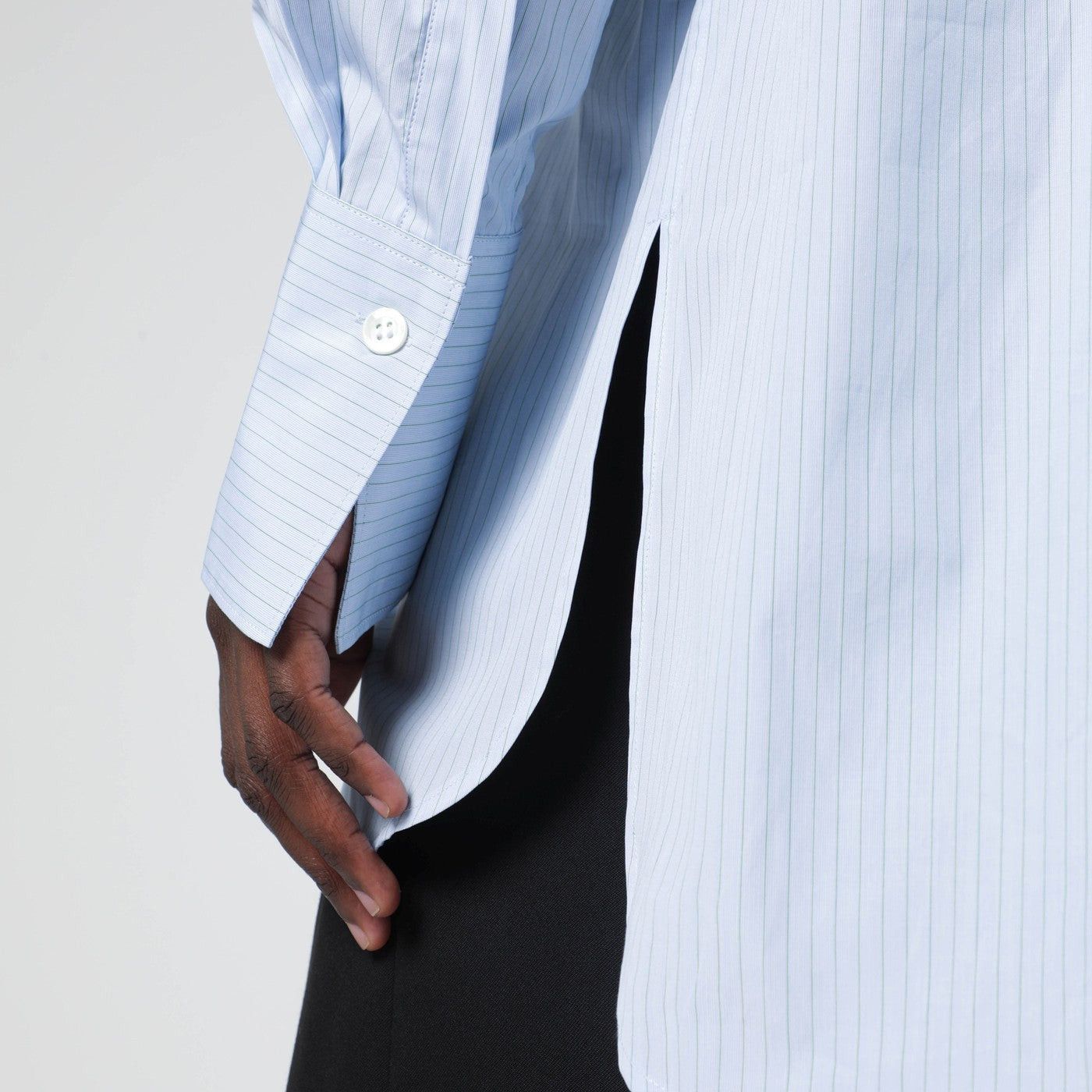 Namacheko Namacheko Light Blue Striped Cotton Shirt Size US S / EU 44-46 / 1 - 2 Thumbnail
