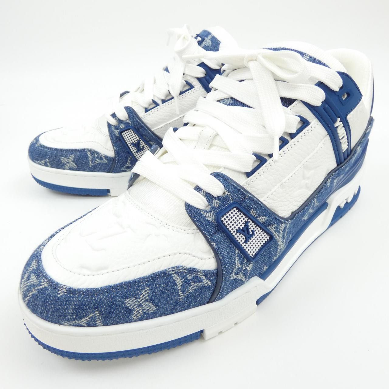 Louis Vuitton Louis Vuitton Louis Vuitton Monogram Denim Calf Sneaker Textile Shoes LV DUTY FREE for USA Size ONE SIZE - 3 Thumbnail