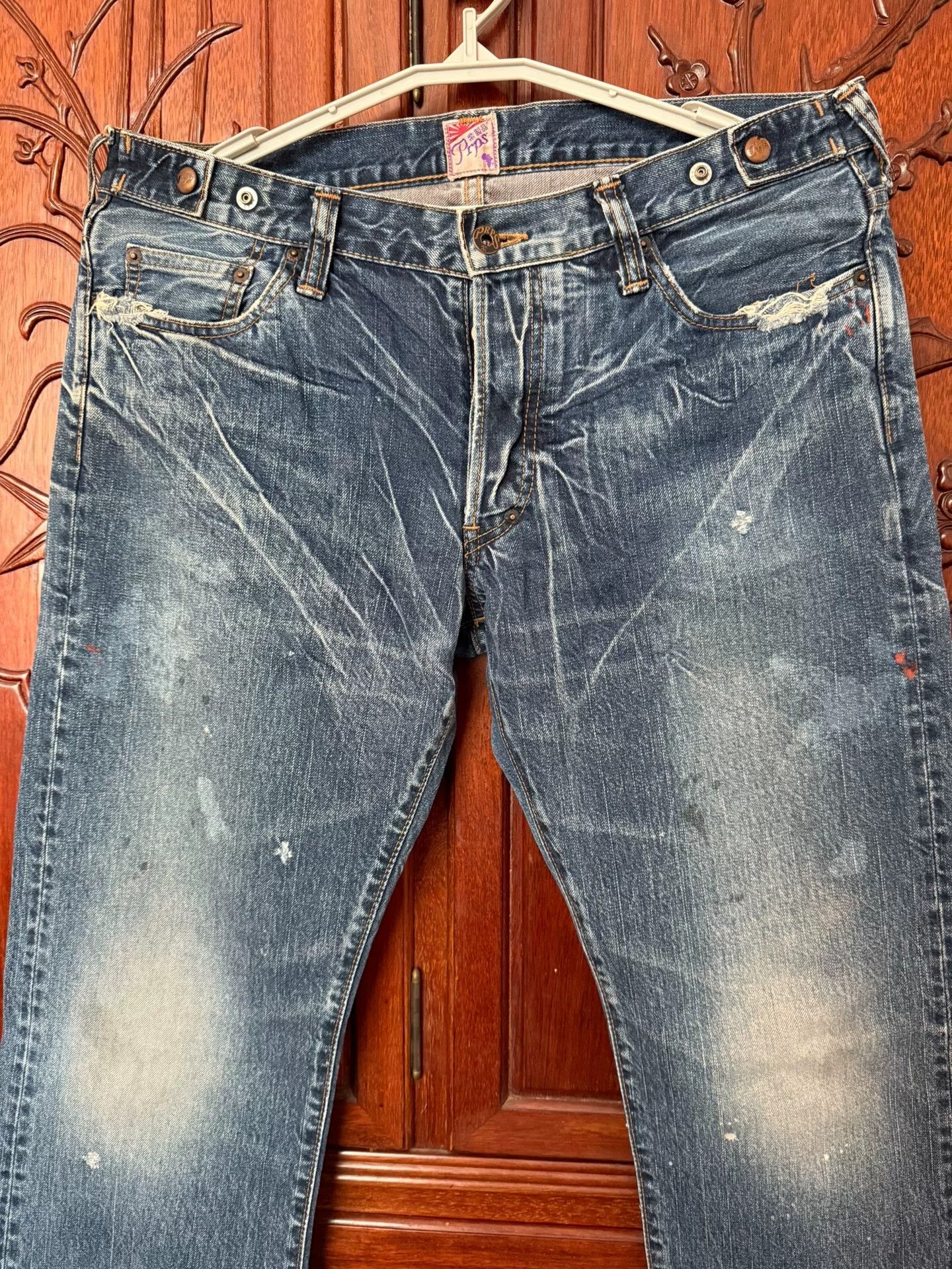 Prps PRPS Men's Blue Jeans Paint Splatter Size US 34 / EU 50 - 2 Thumbnail