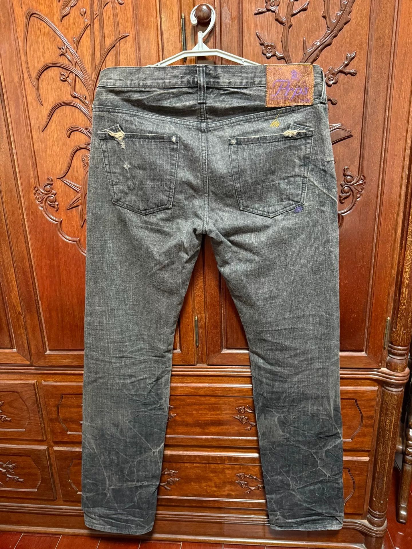 Prps PRPS Men's W34 Black Straight Slim Jeans Size US 34 / EU 50 - 4 Thumbnail