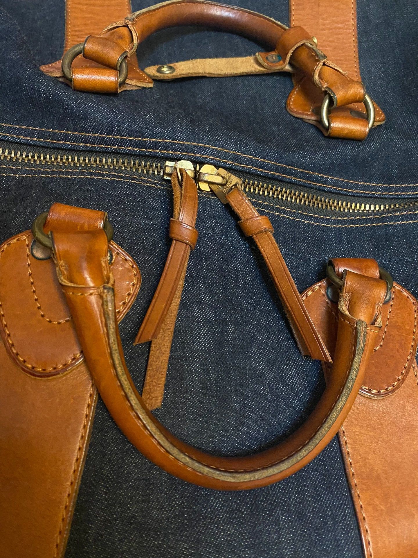 RRL Ralph Lauren RRL Winston Denim Leather Duffle Bag Size ONE SIZE - 6 Thumbnail