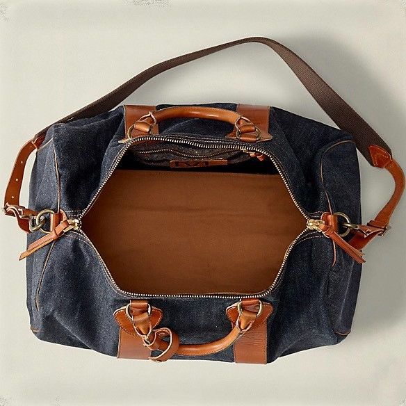 RRL Ralph Lauren RRL Winston Denim Leather Duffle Bag Size ONE SIZE - 4 Thumbnail