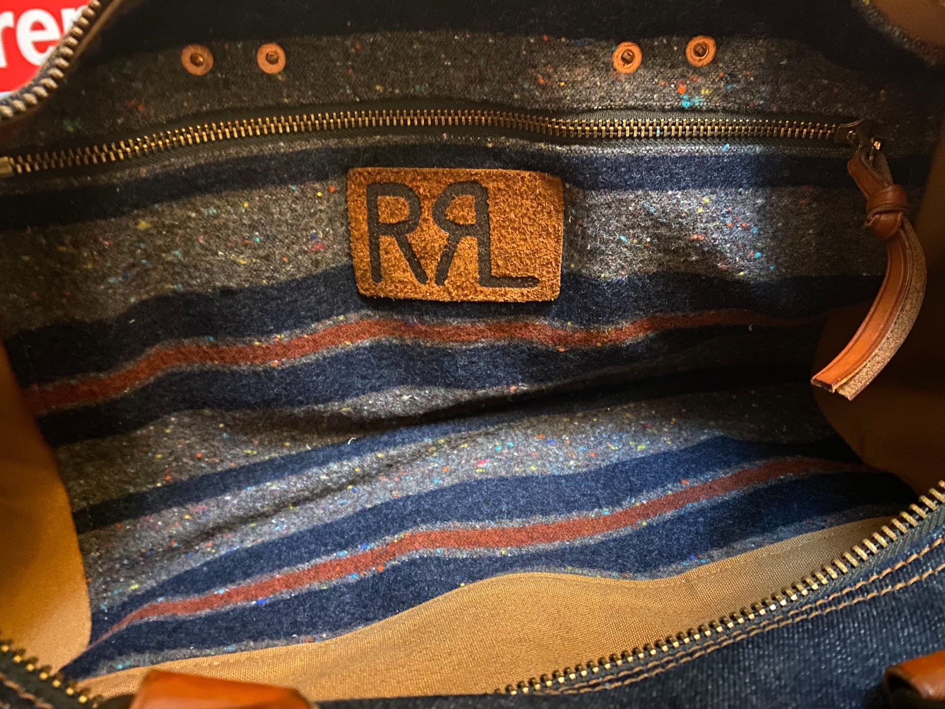 RRL Ralph Lauren RRL Winston Denim Leather Duffle Bag Size ONE SIZE - 3 Thumbnail
