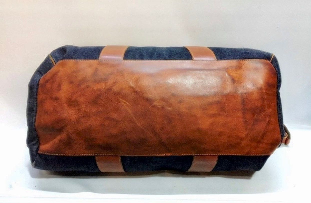 RRL Ralph Lauren RRL Winston Denim Leather Duffle Bag Size ONE SIZE - 5 Thumbnail