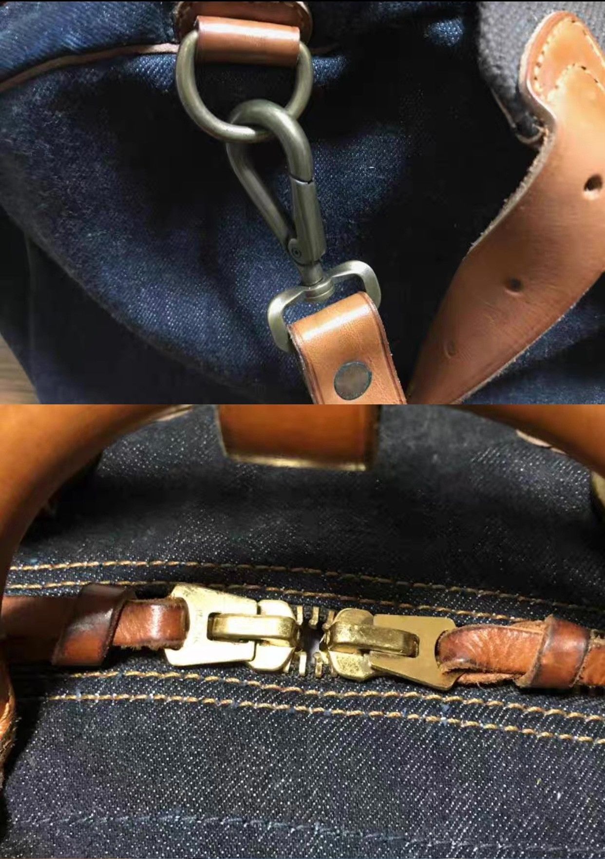 RRL Ralph Lauren RRL Winston Denim Leather Duffle Bag Size ONE SIZE - 7 Thumbnail