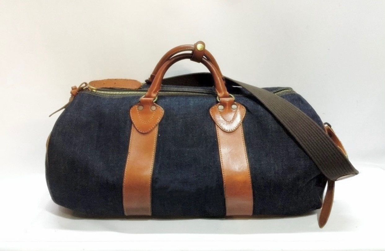RRL Ralph Lauren RRL Winston Denim Leather Duffle Bag Size ONE SIZE - 2 Thumbnail
