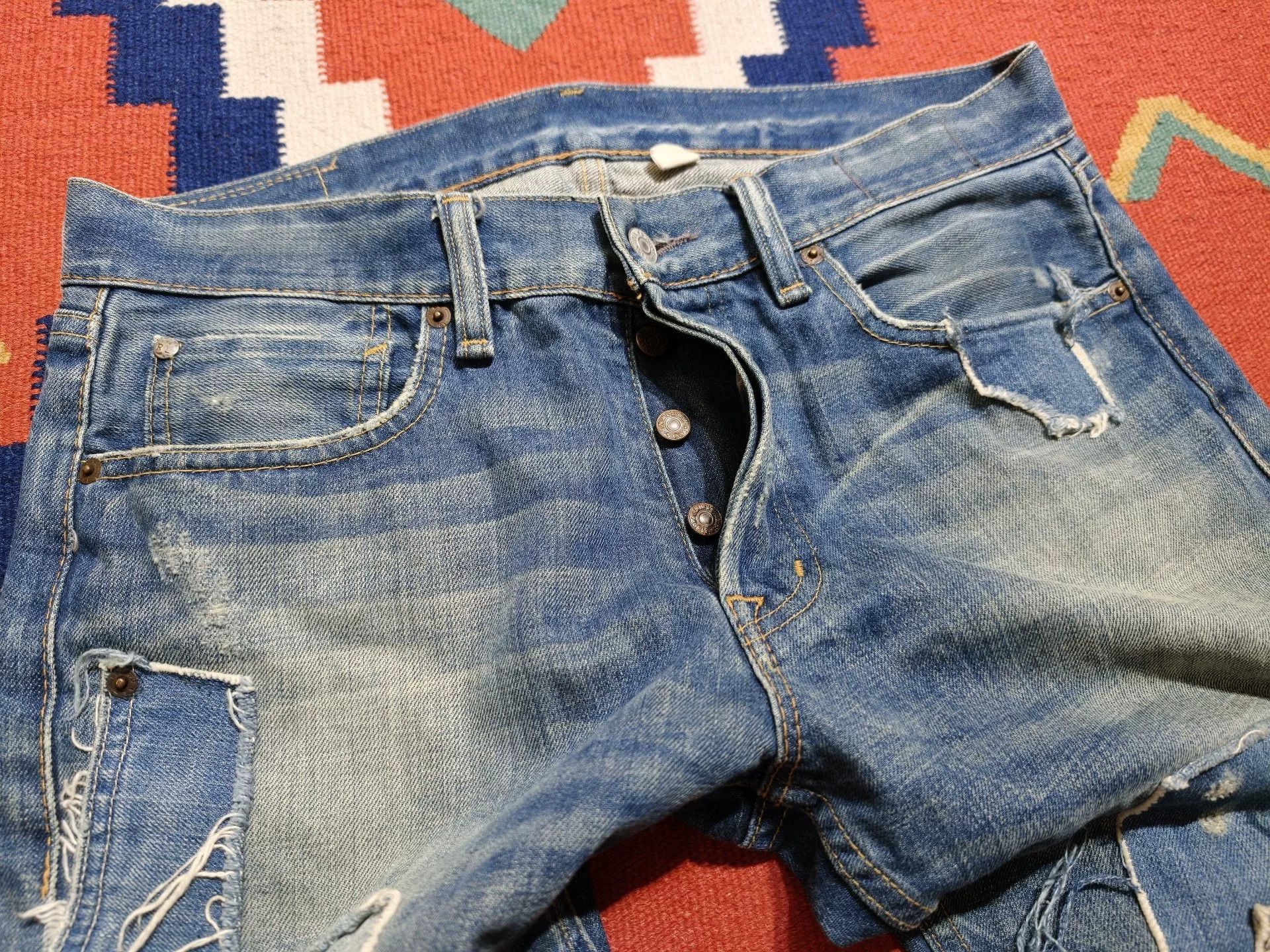 RRL Ralph Lauren RRL Ralph Lauren Patchwork Denim Jeans Size US 33 - 3 Thumbnail