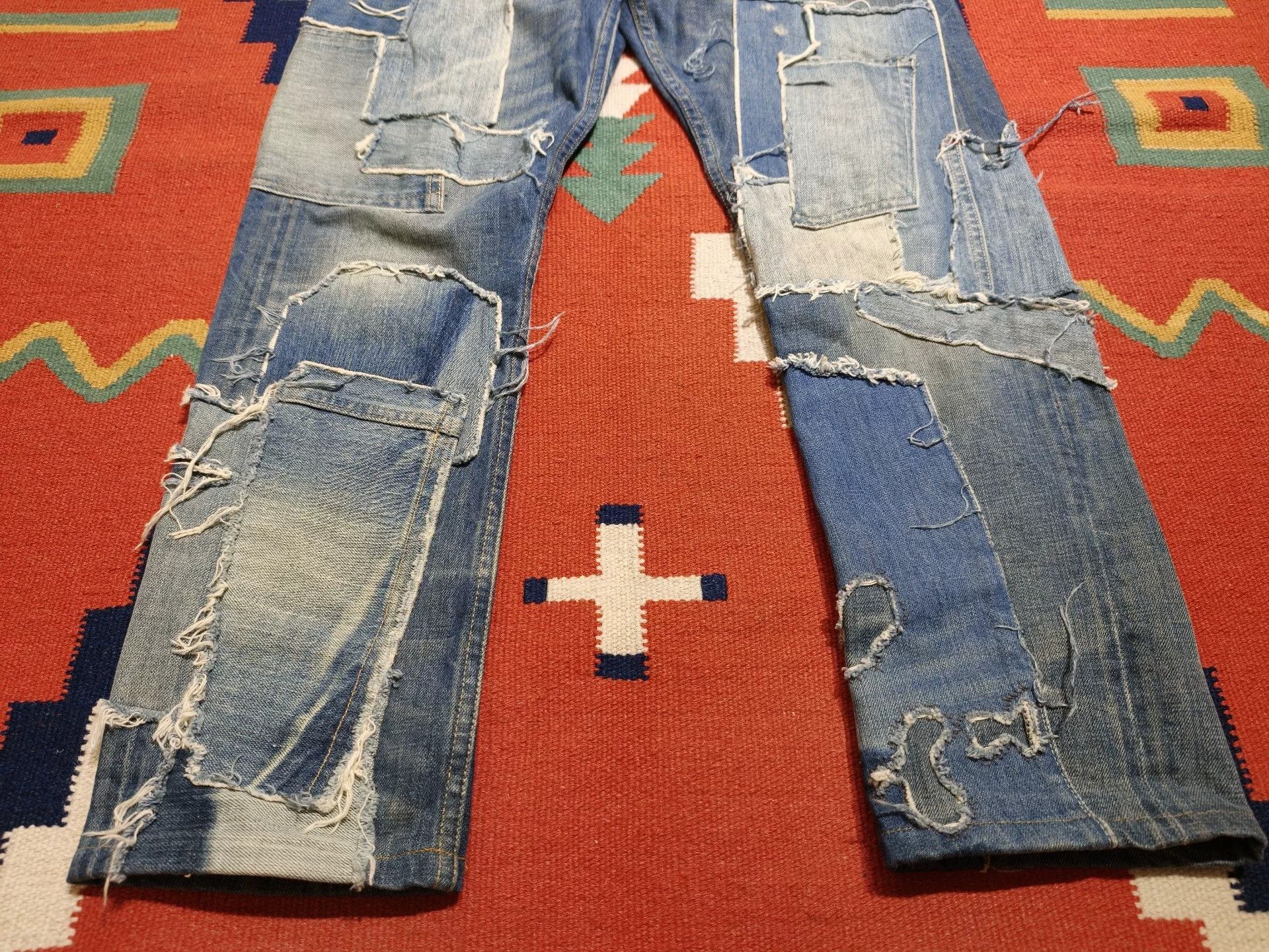 RRL Ralph Lauren RRL Ralph Lauren Patchwork Denim Jeans Size US 33 - 2 Thumbnail