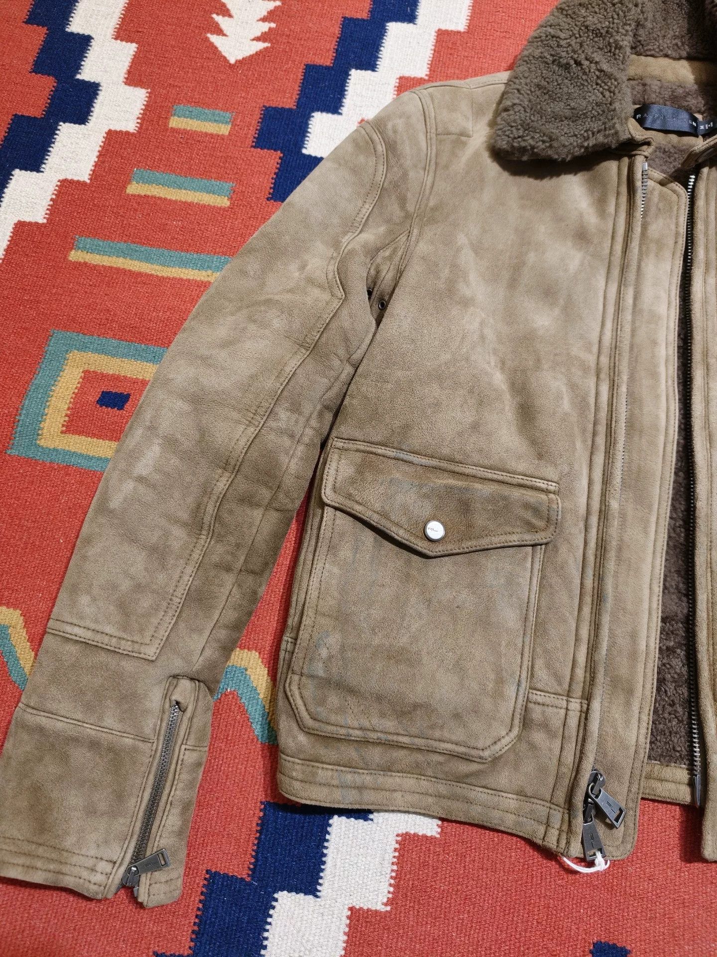 Ralph Lauren Black Label RRL Black Label Fur-Lined Leather Jacket Size US M / EU 48-50 / 2 - 2 Thumbnail