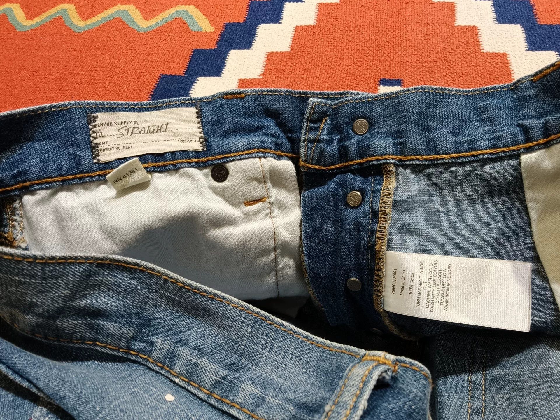 RRL Ralph Lauren RRL Double Knee Paint Splatter Jeans Size US 33 - 5 Thumbnail