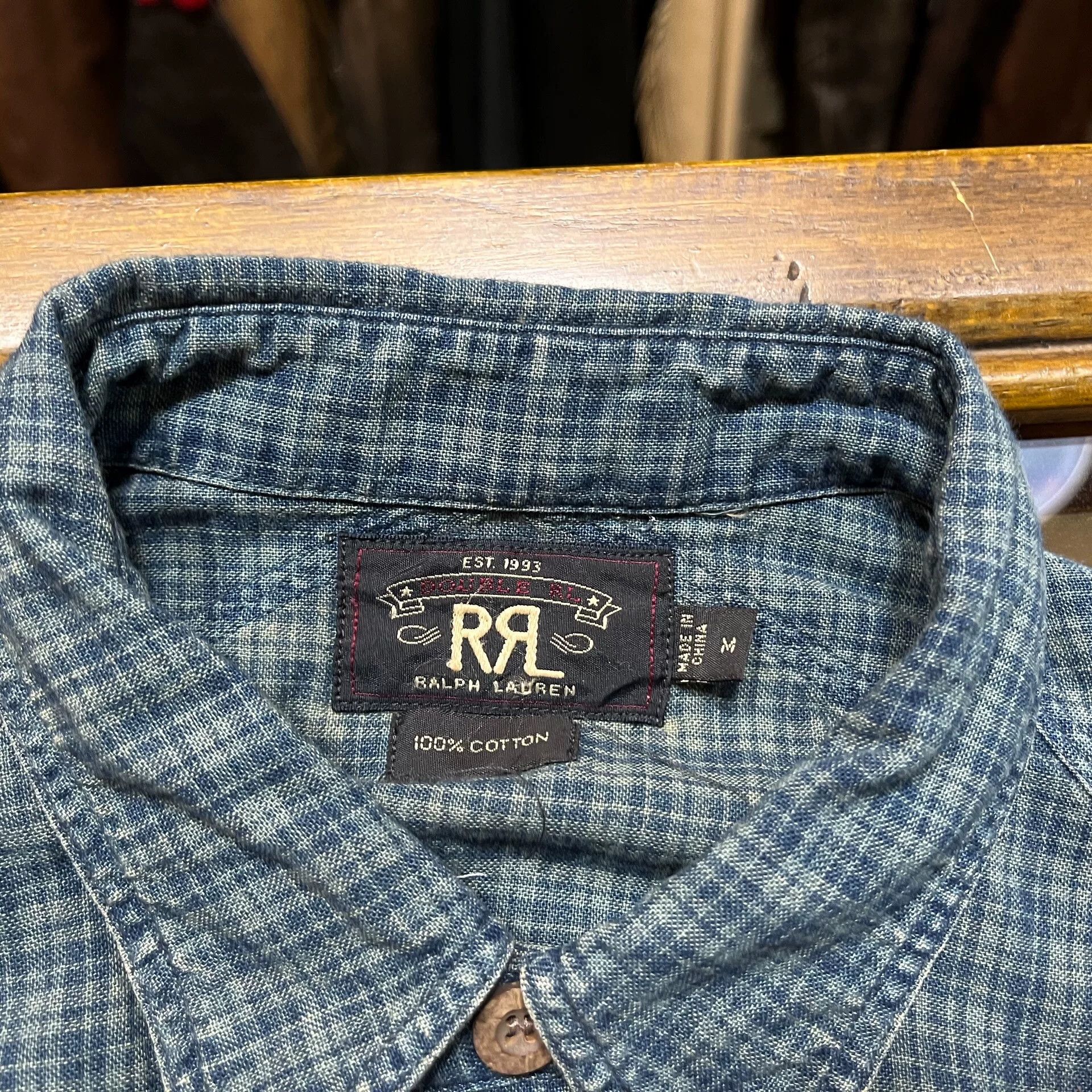 RRL Ralph Lauren RRL Indigo Check Shirt Size US M / EU 48-50 / 2 - 3 Thumbnail