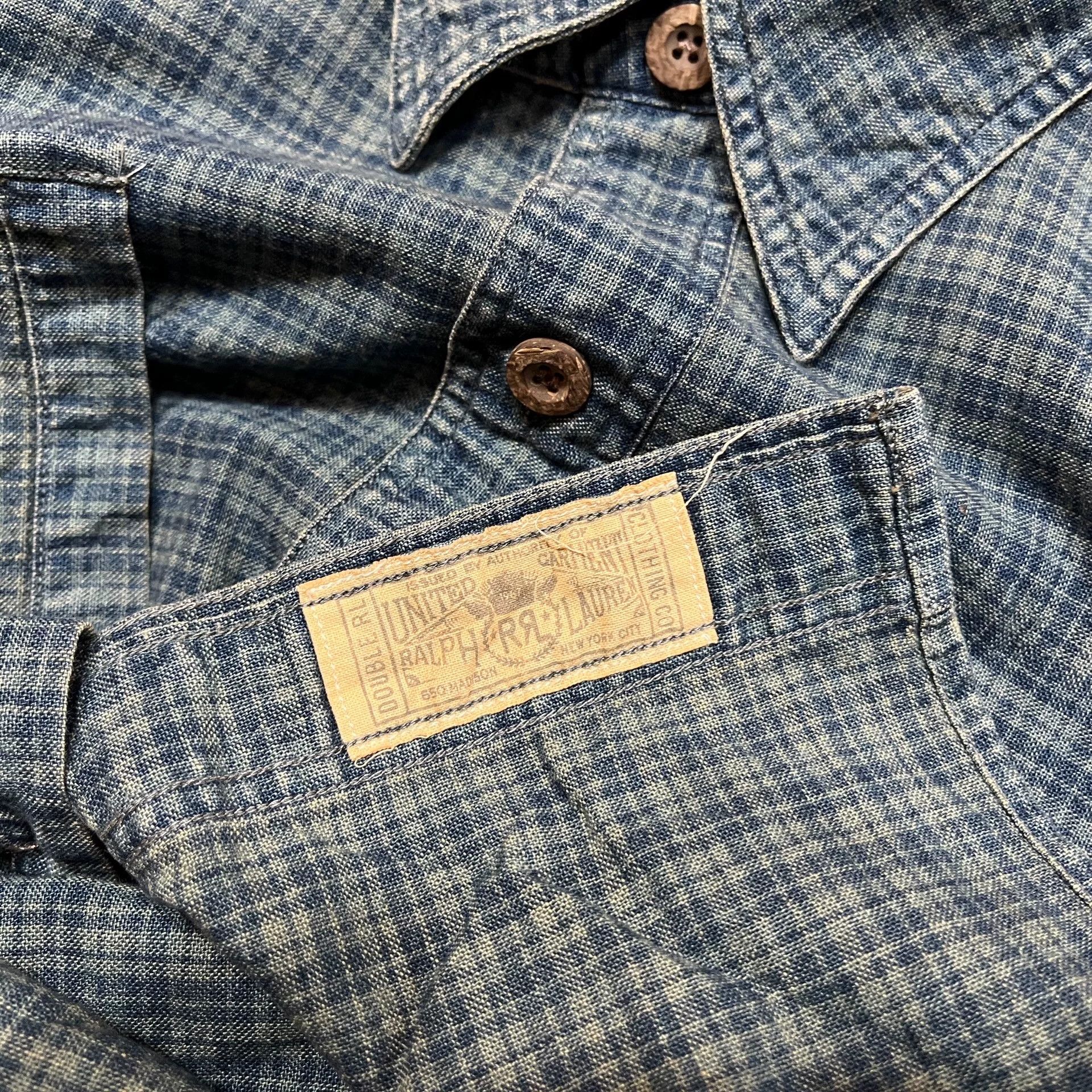 RRL Ralph Lauren RRL Indigo Check Shirt Size US M / EU 48-50 / 2 - 4 Thumbnail