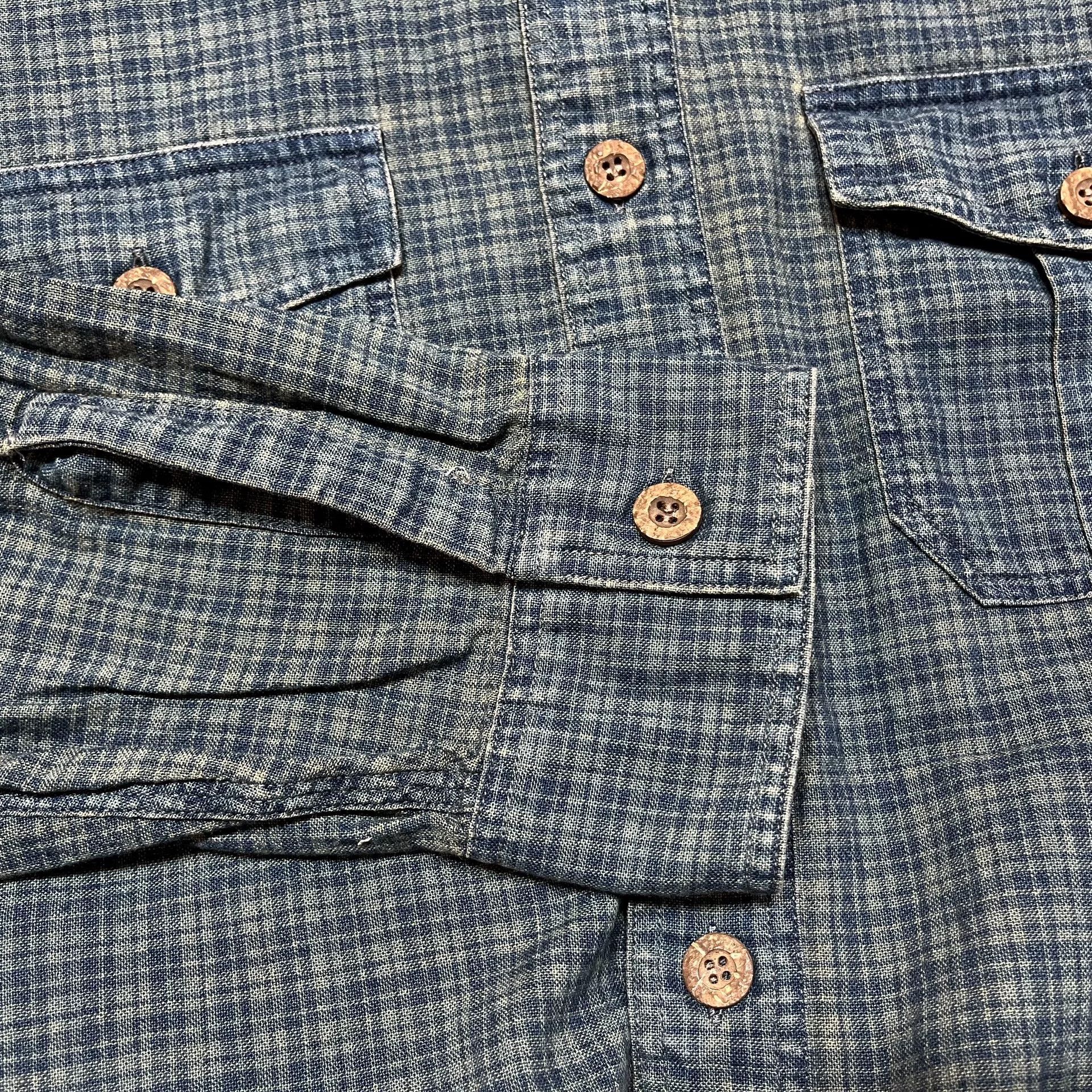 RRL Ralph Lauren RRL Indigo Check Shirt Size US M / EU 48-50 / 2 - 8 Thumbnail