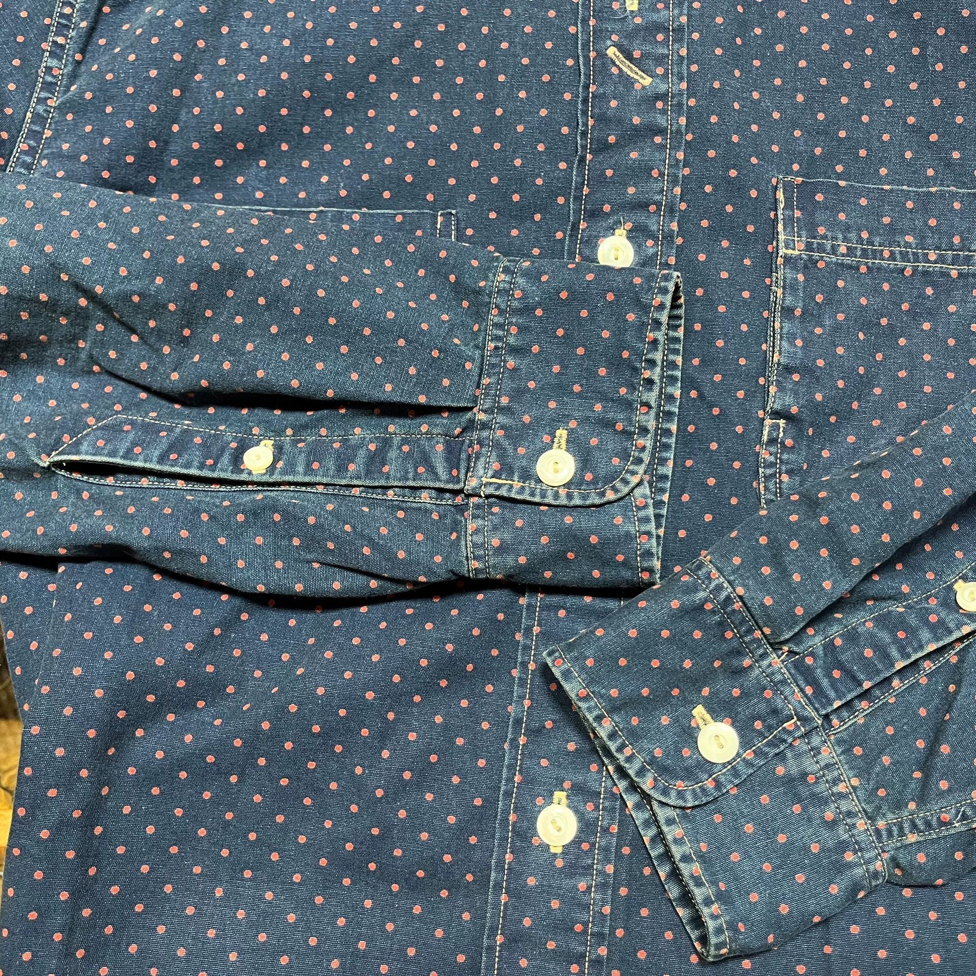 RRL Ralph Lauren RRL Indigo Polka Dot Work Shirt Size US S / EU 44-46 / 1 - 7 Thumbnail