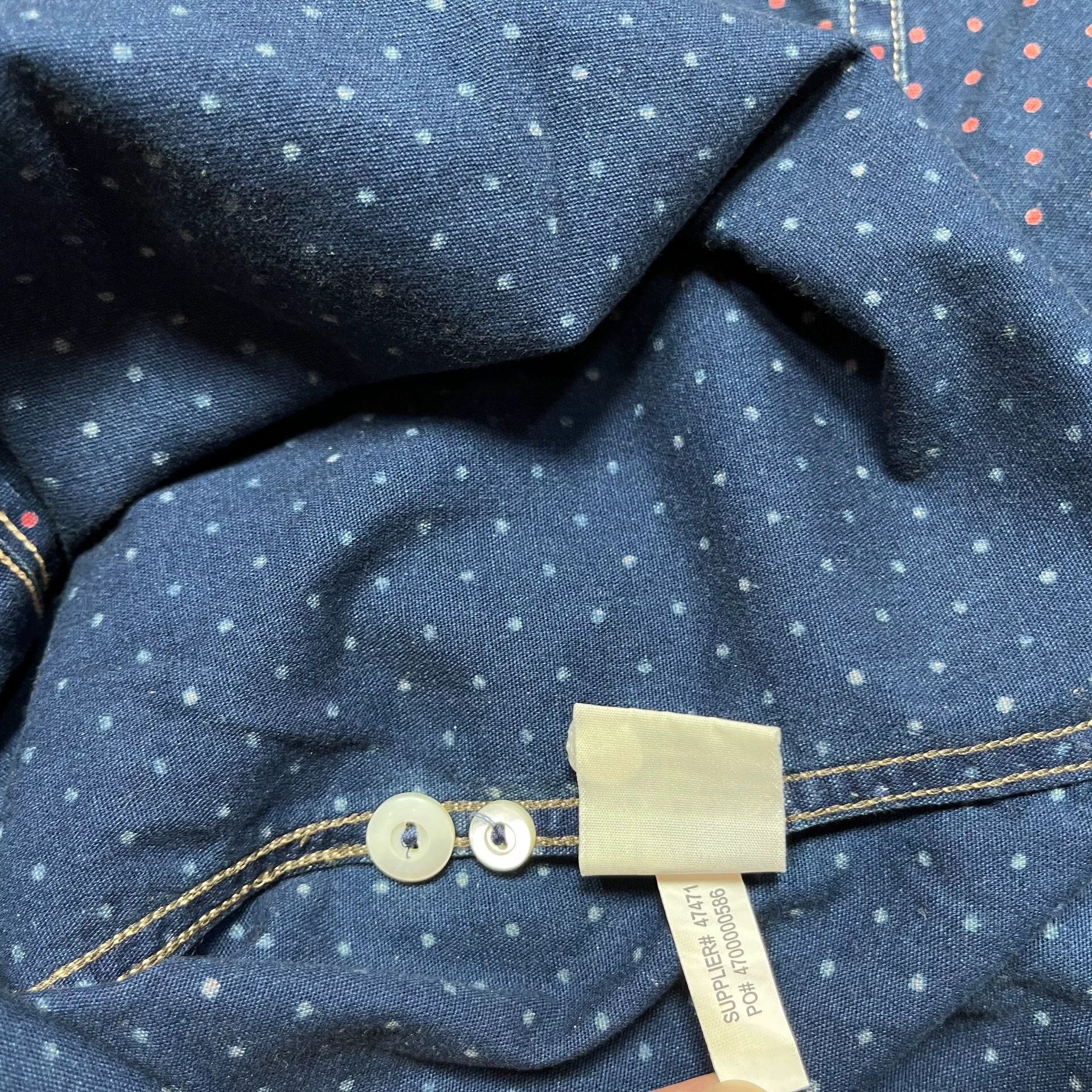 RRL Ralph Lauren RRL Indigo Polka Dot Work Shirt Size US S / EU 44-46 / 1 - 6 Thumbnail