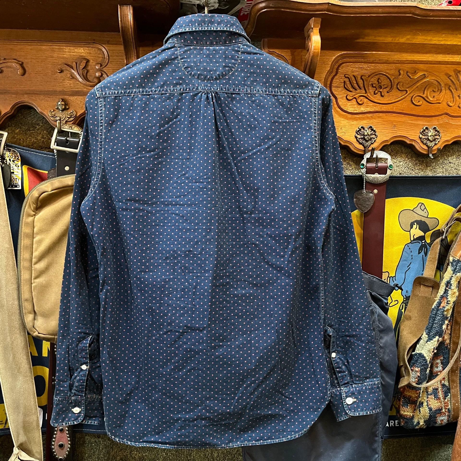 RRL Ralph Lauren RRL Indigo Polka Dot Work Shirt Size US S / EU 44-46 / 1 - 2 Thumbnail