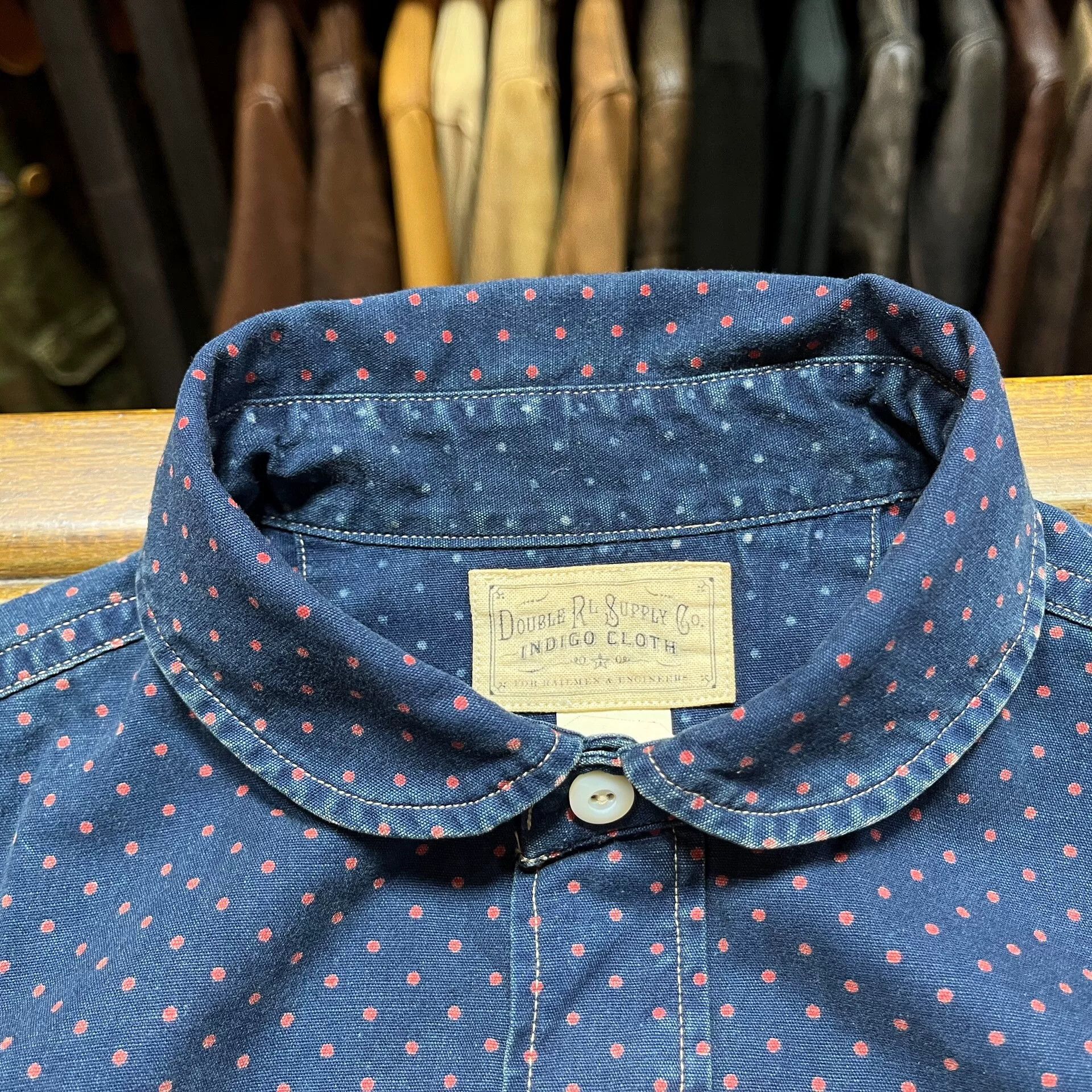 RRL Ralph Lauren RRL Indigo Polka Dot Work Shirt Size US S / EU 44-46 / 1 - 3 Thumbnail
