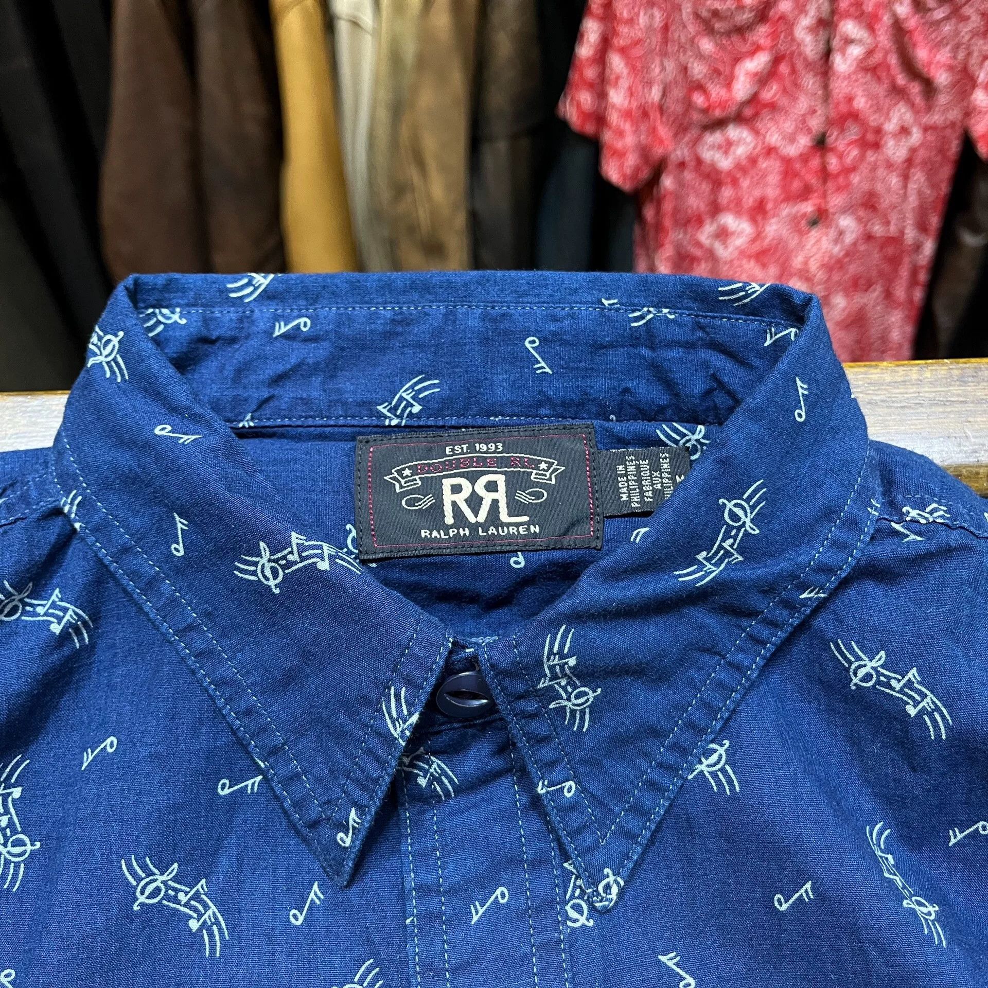 RRL Ralph Lauren RRL Indigo Print Shirt Size US M / EU 48-50 / 2 - 3 Thumbnail