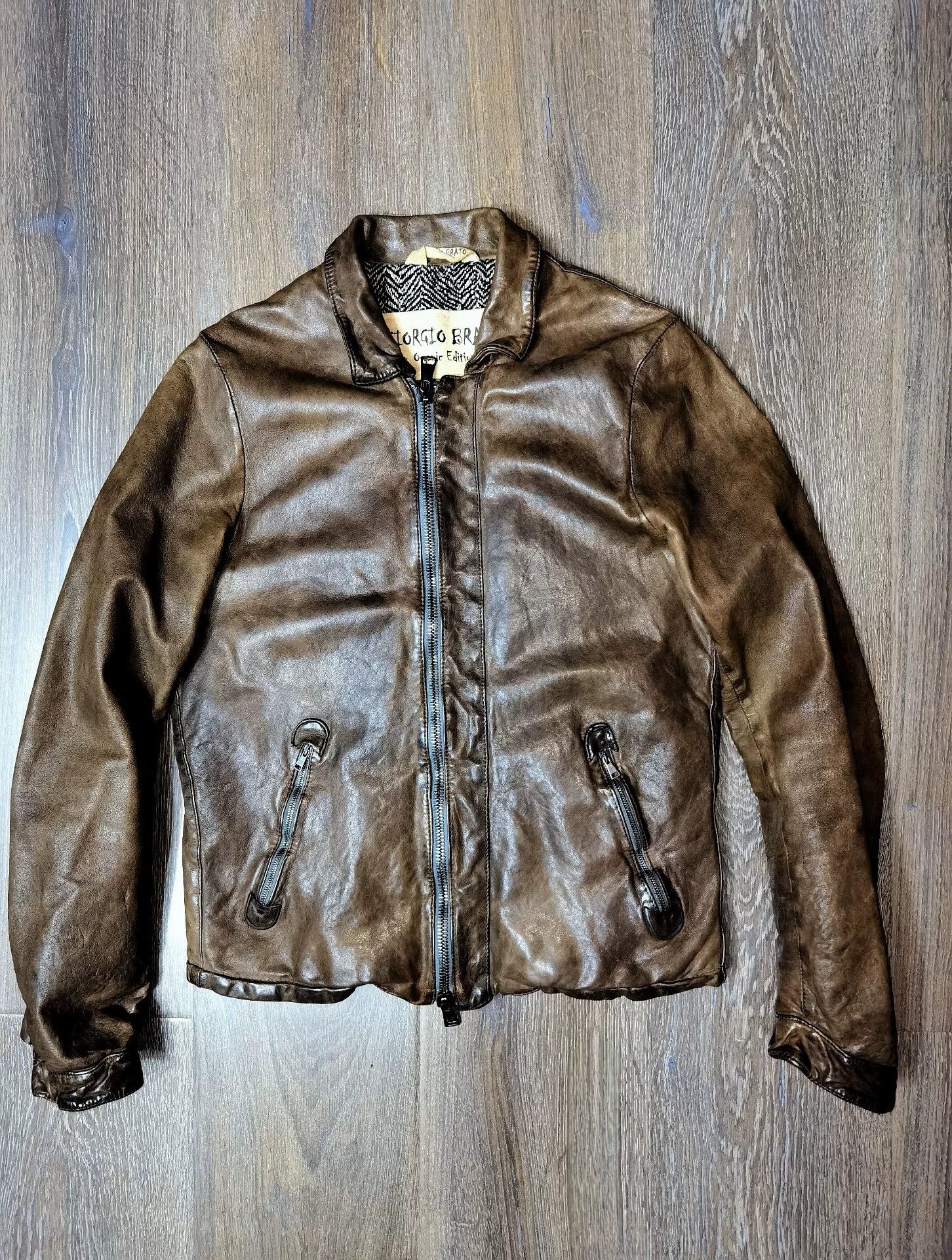 Giorgio Brato Giorgio Brato Vintage Distressed Leather Jacket Size US M / EU 48-50 / 2 - 3 Thumbnail