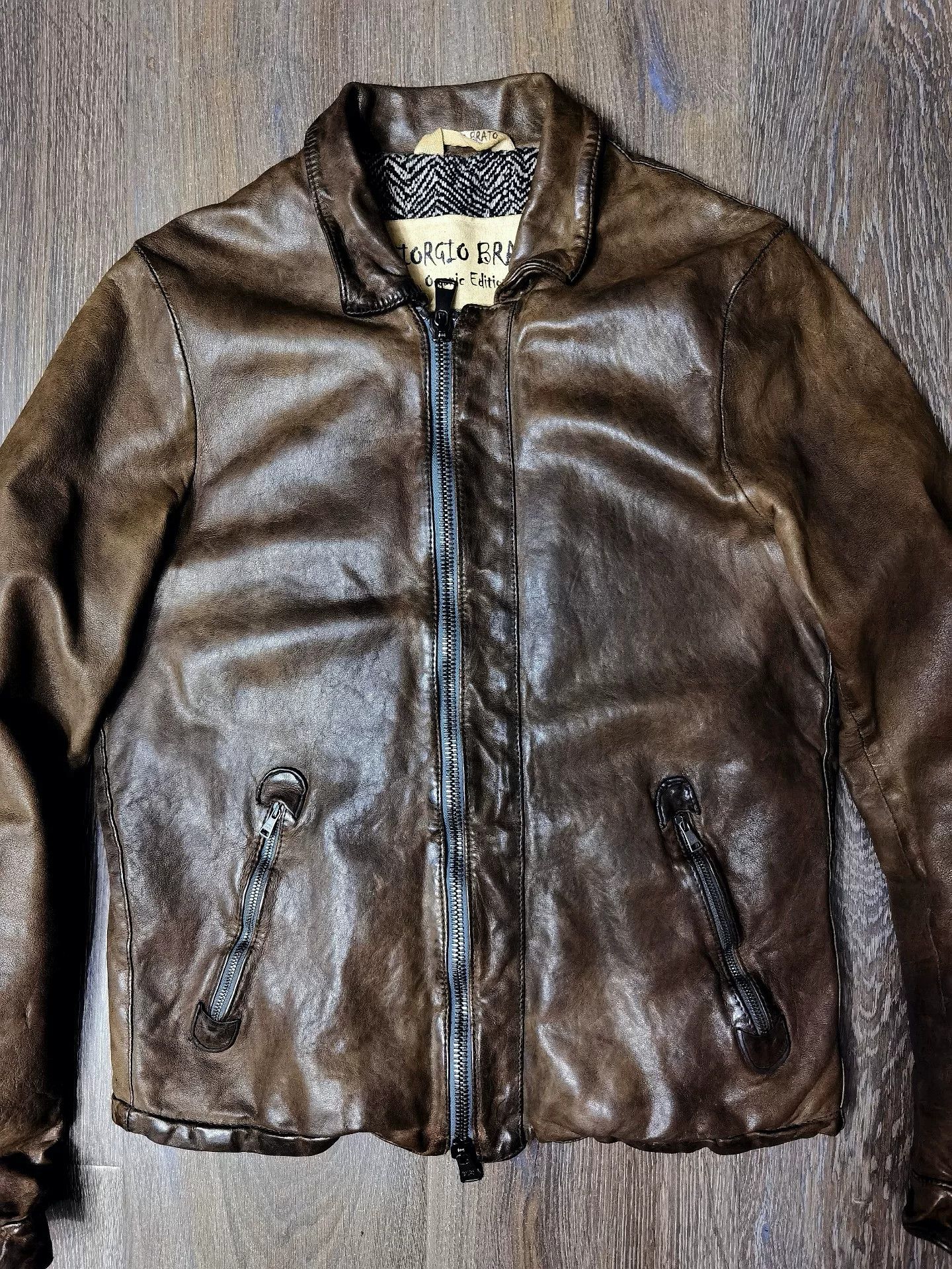 Giorgio Brato Giorgio Brato Vintage Distressed Leather Jacket Size US M / EU 48-50 / 2 - 6 Thumbnail