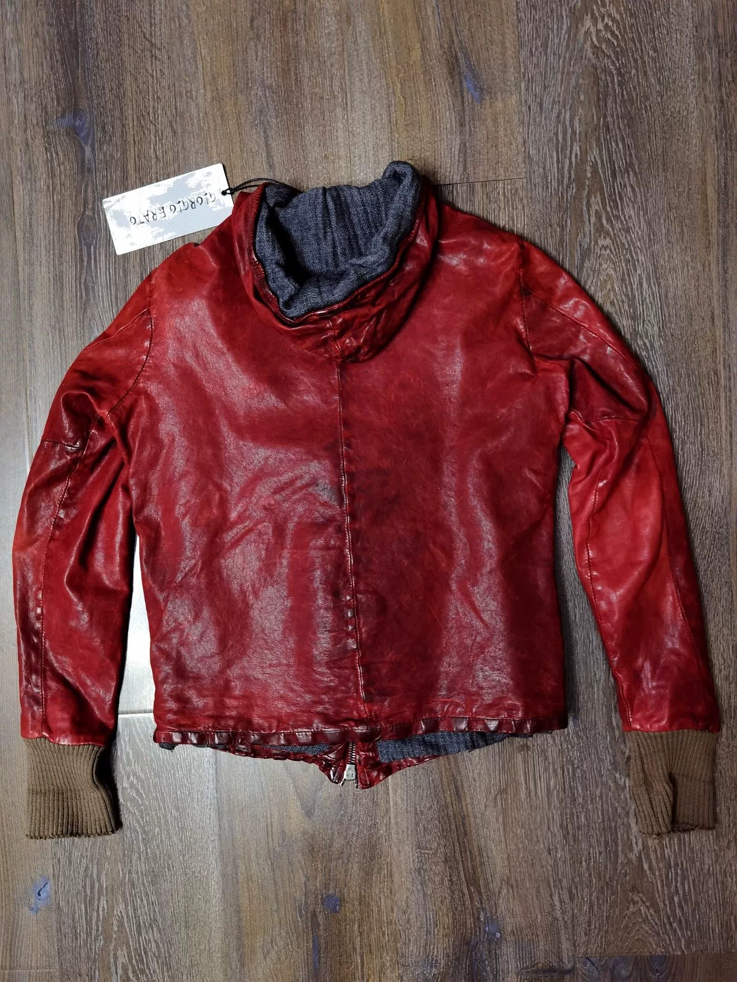 Giorgio Brato Giorgio Brato Old Hooded Leather Jacket Size US M / EU 48-50 / 2 - 5 Thumbnail