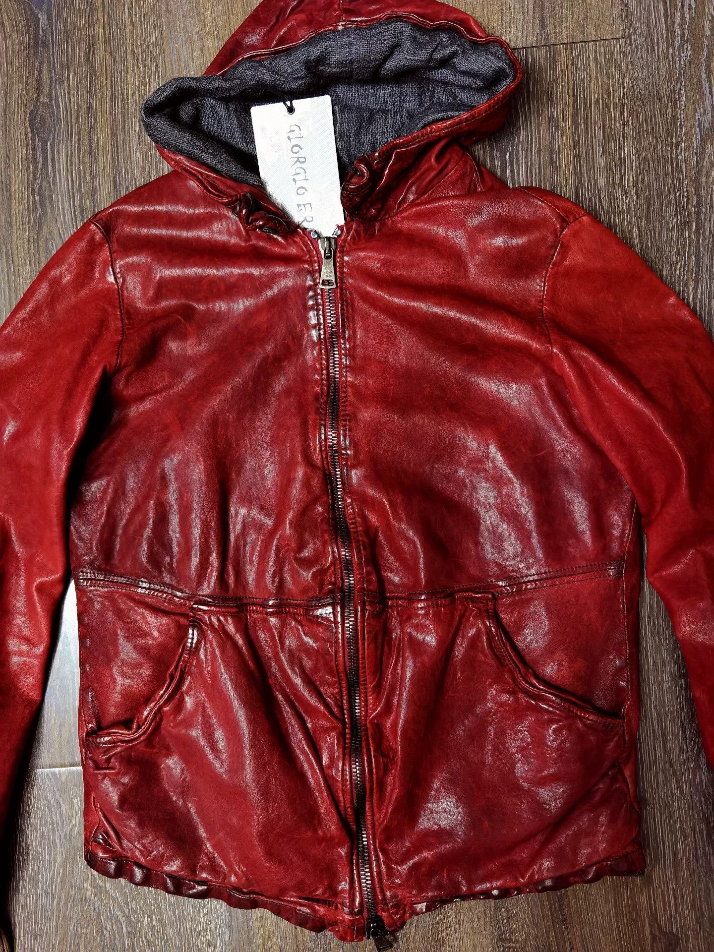 Giorgio Brato Giorgio Brato Old Hooded Leather Jacket Size US M / EU 48-50 / 2 - 2 Thumbnail