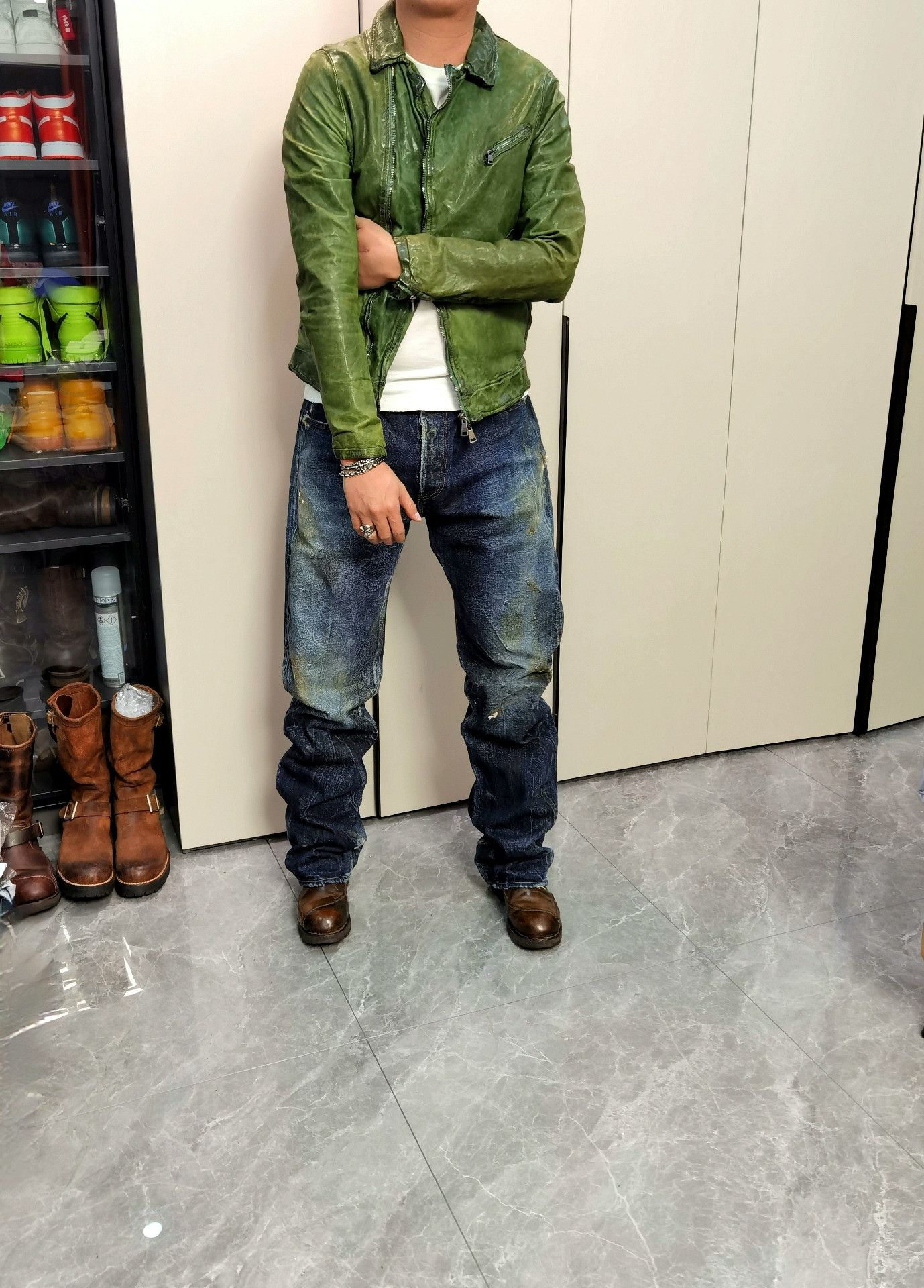 Giorgio Brato Giorgio Brato Vintage Dark Green Leather Jacket Size US S / EU 44-46 / 1 - 7 Thumbnail