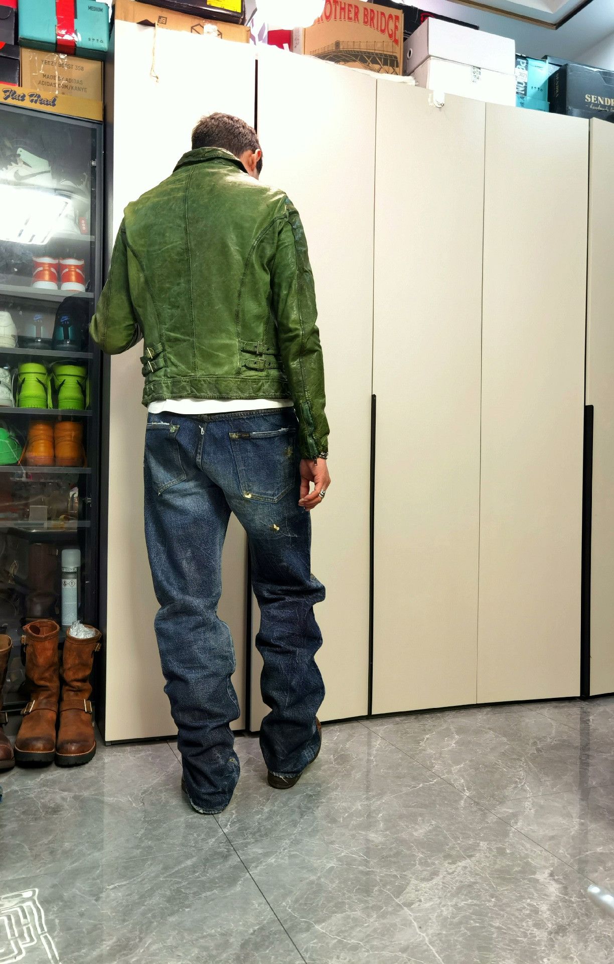 Giorgio Brato Giorgio Brato Vintage Dark Green Leather Jacket Size US S / EU 44-46 / 1 - 9 Thumbnail