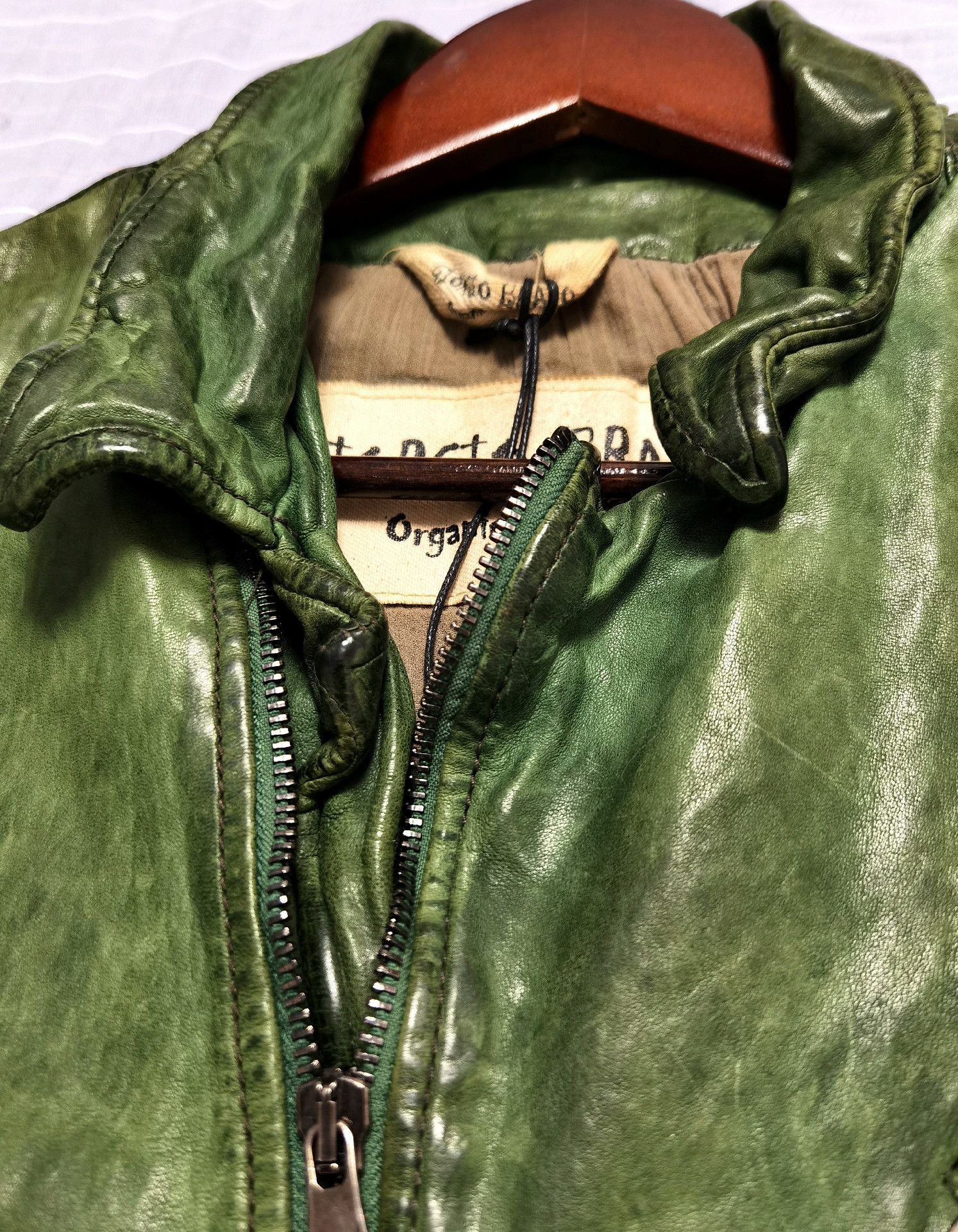Giorgio Brato Giorgio Brato Vintage Dark Green Leather Jacket Size US S / EU 44-46 / 1 - 8 Thumbnail