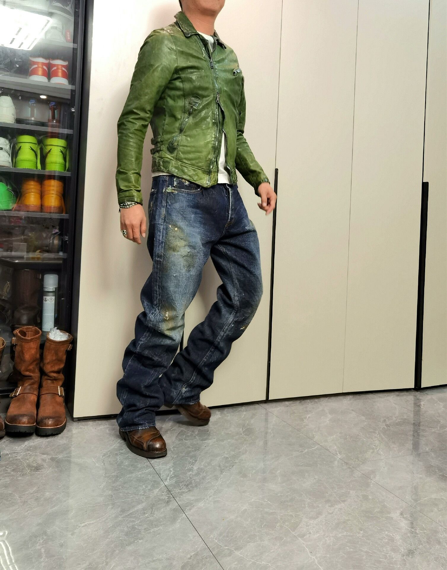 Giorgio Brato Giorgio Brato Vintage Dark Green Leather Jacket Size US S / EU 44-46 / 1 - 2 Thumbnail