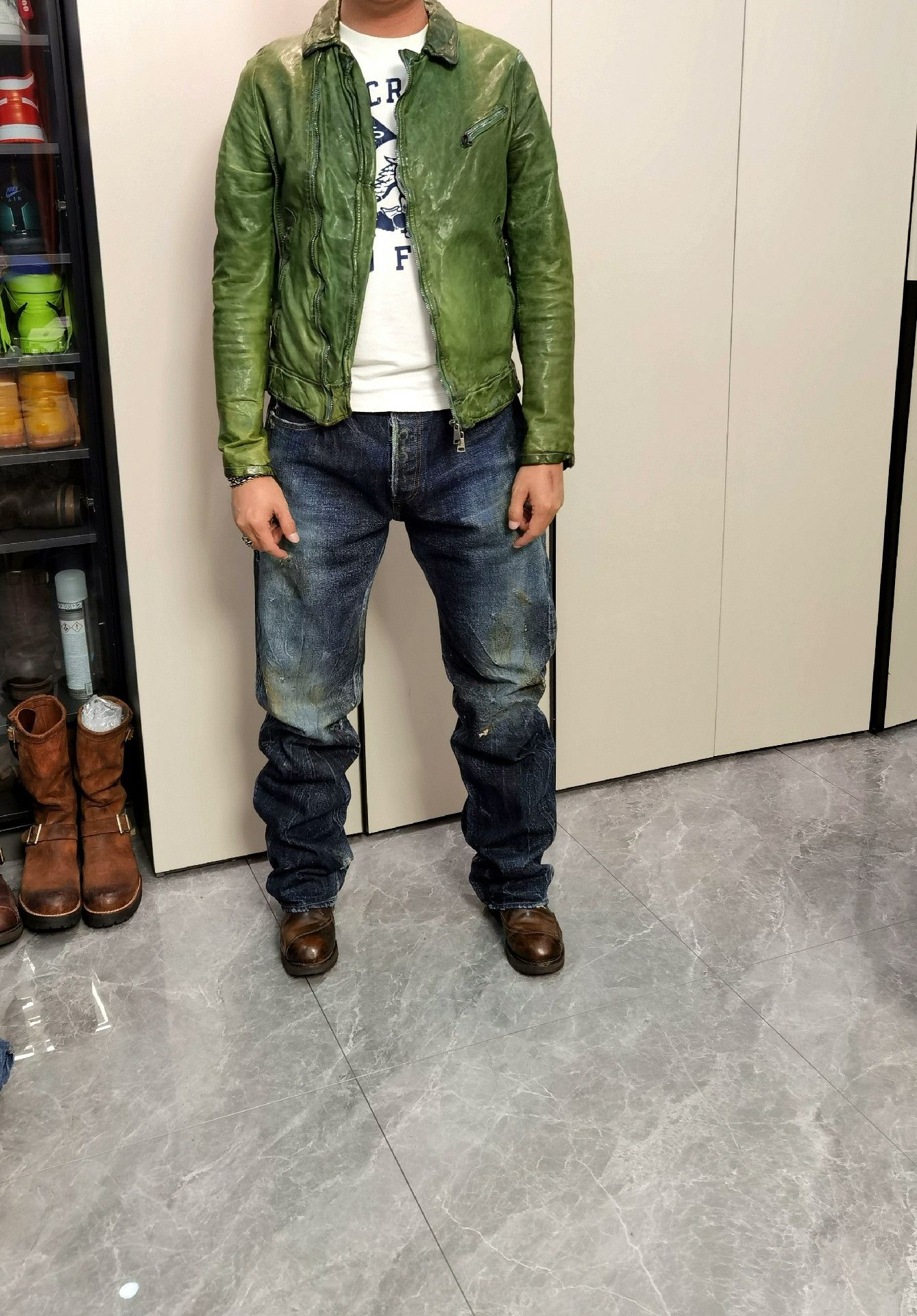 Giorgio Brato Giorgio Brato Vintage Dark Green Leather Jacket Size US S / EU 44-46 / 1 - 5 Thumbnail