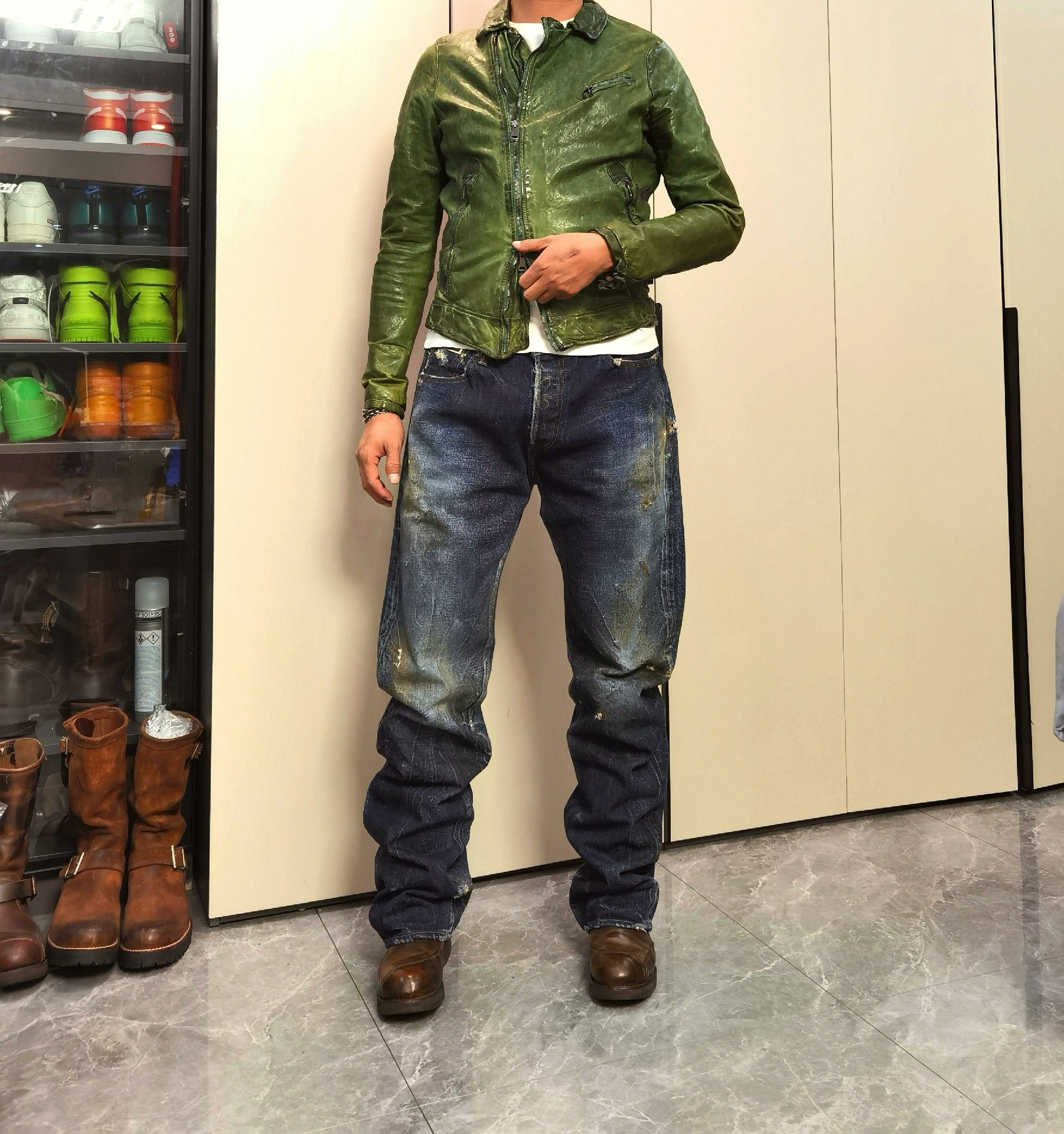 Giorgio Brato Giorgio Brato Vintage Dark Green Leather Jacket Size US S / EU 44-46 / 1 - 6 Thumbnail