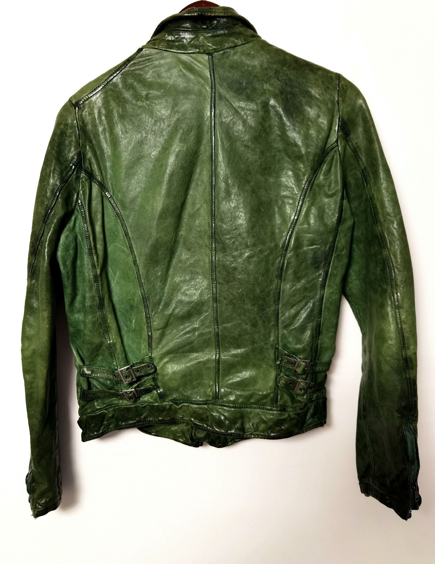 Giorgio Brato Giorgio Brato Vintage Dark Green Leather Jacket Size US S / EU 44-46 / 1 - 4 Thumbnail