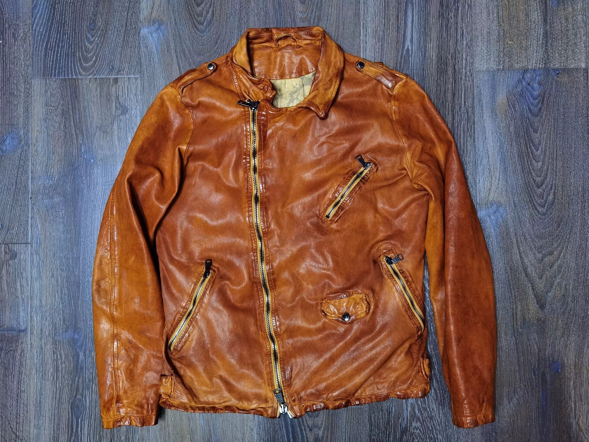 Giorgio Brato Giorgio Brato Washed Distressed Leather Jacket Size US M / EU 48-50 / 2 - 3 Thumbnail