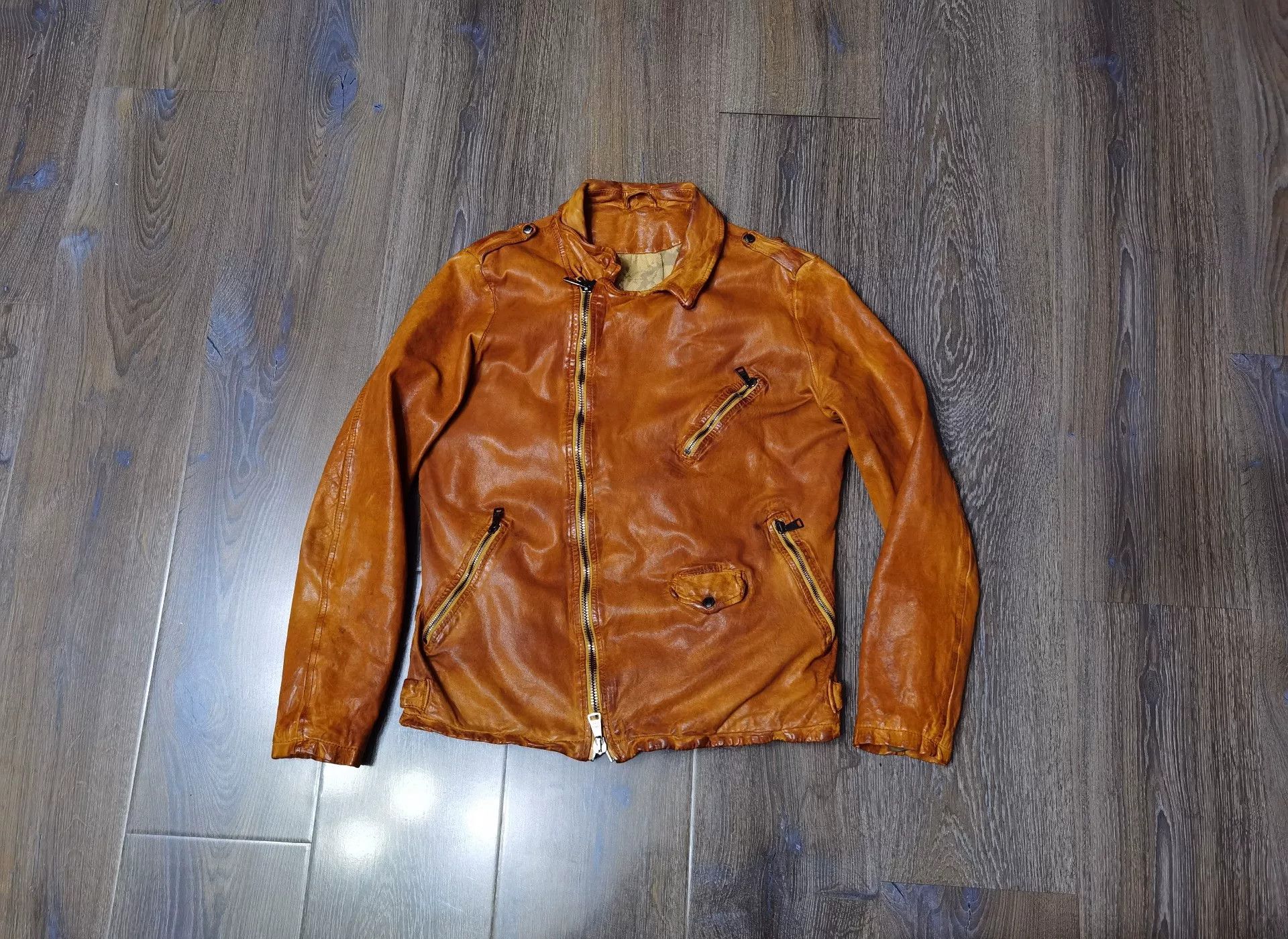 Giorgio Brato Giorgio Brato Washed Distressed Leather Jacket Size US M / EU 48-50 / 2 - 6 Thumbnail