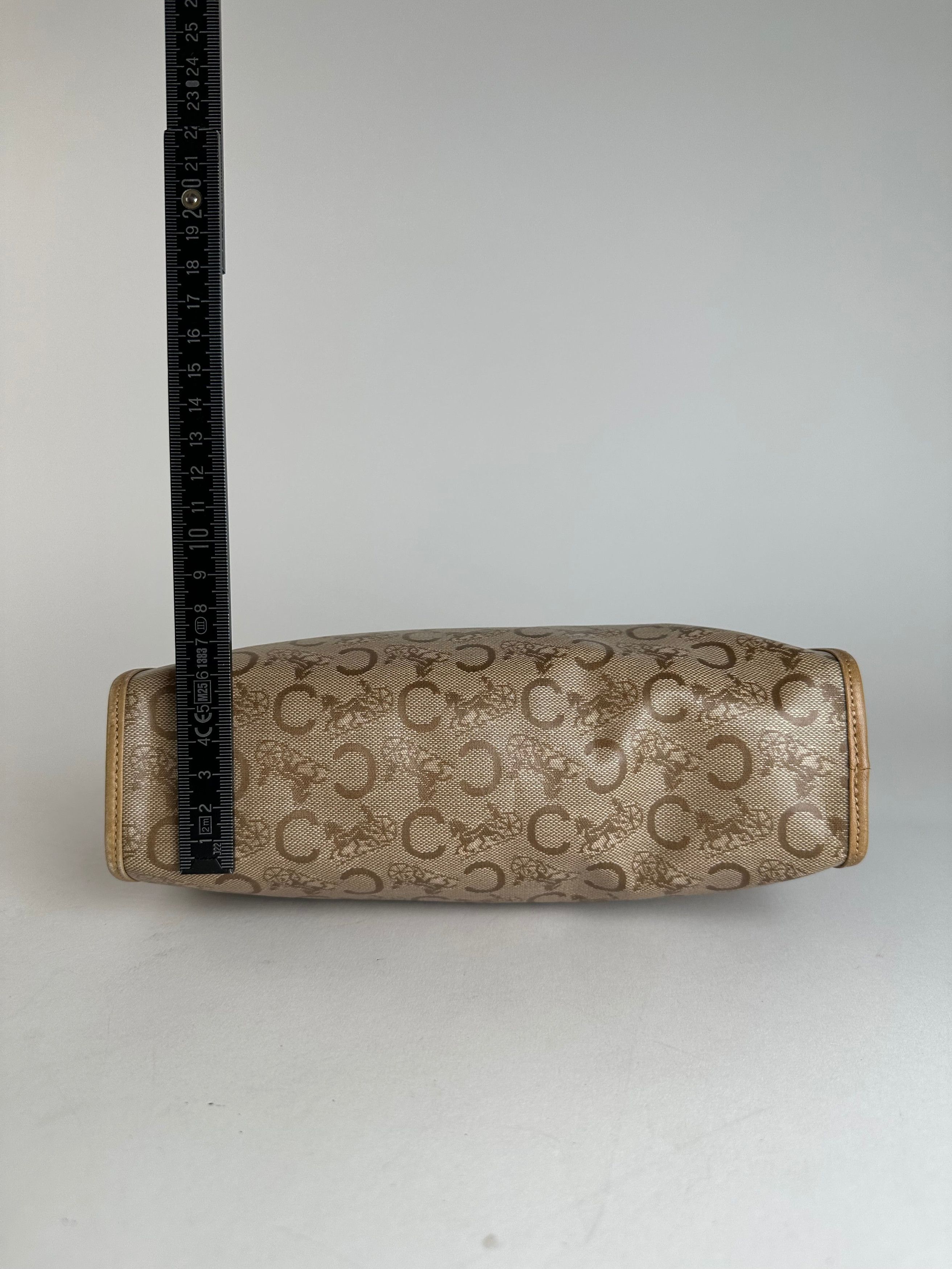 Celine Vintage Paris Triomphe Cariage Logo Leather Clutch Beige Bro Size ONE SIZE - 10 Thumbnail