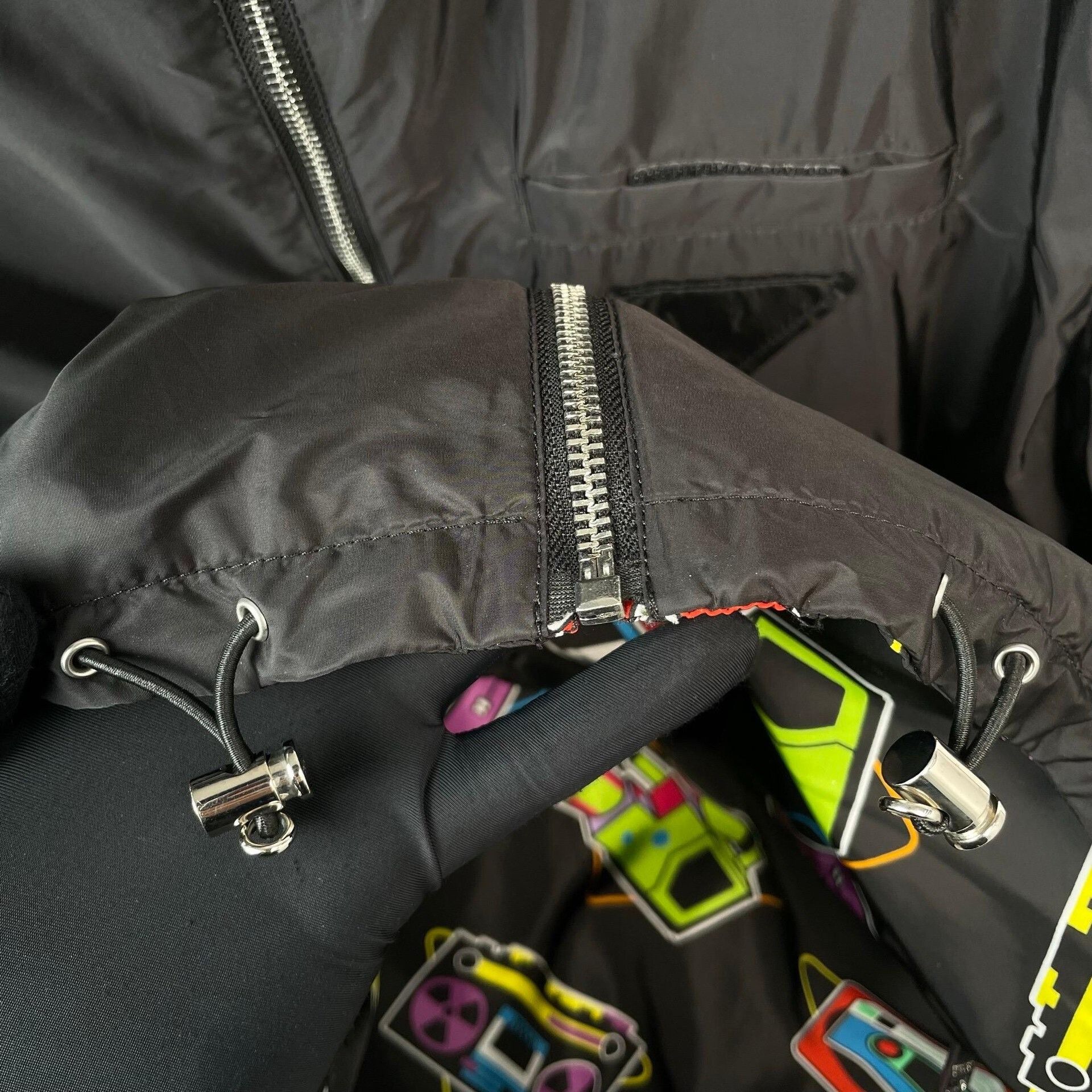 Prada Prada Nylon Black Leather Jacket S Women Size S / US 4 / IT 40 - 3 Thumbnail