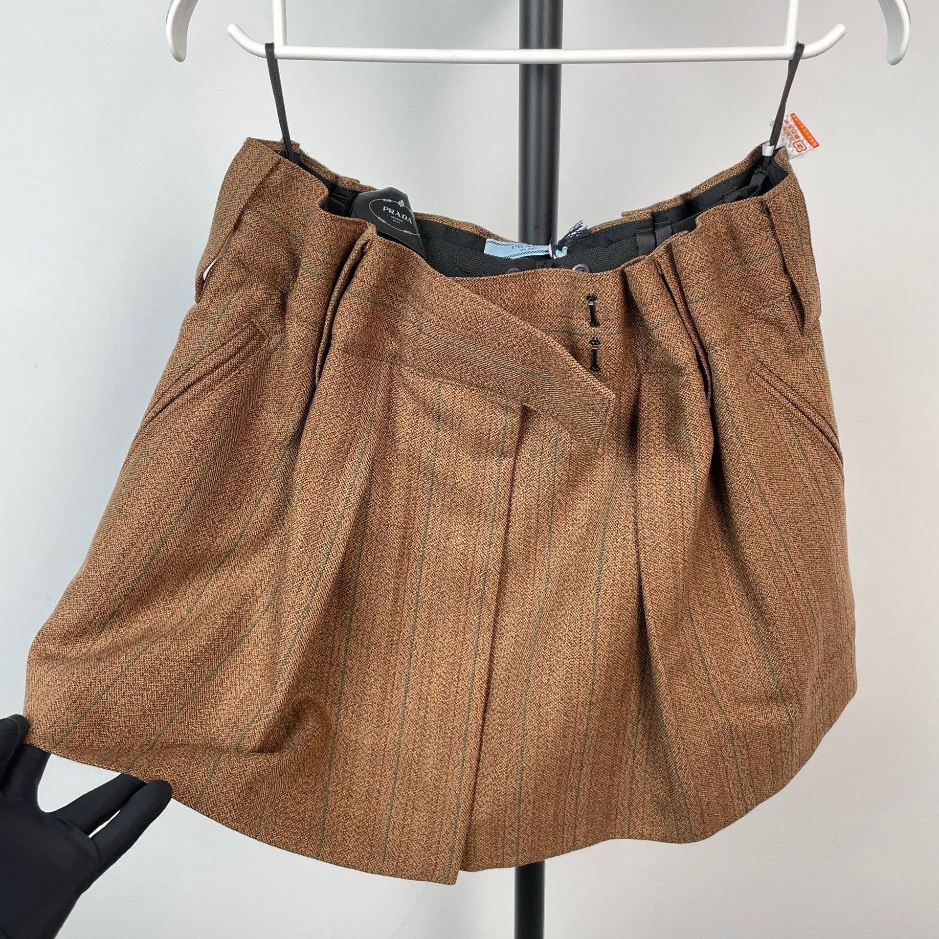 Prada Prada Striped Brown Skirt 40 Women Size 40" / US 18 - 4 Thumbnail