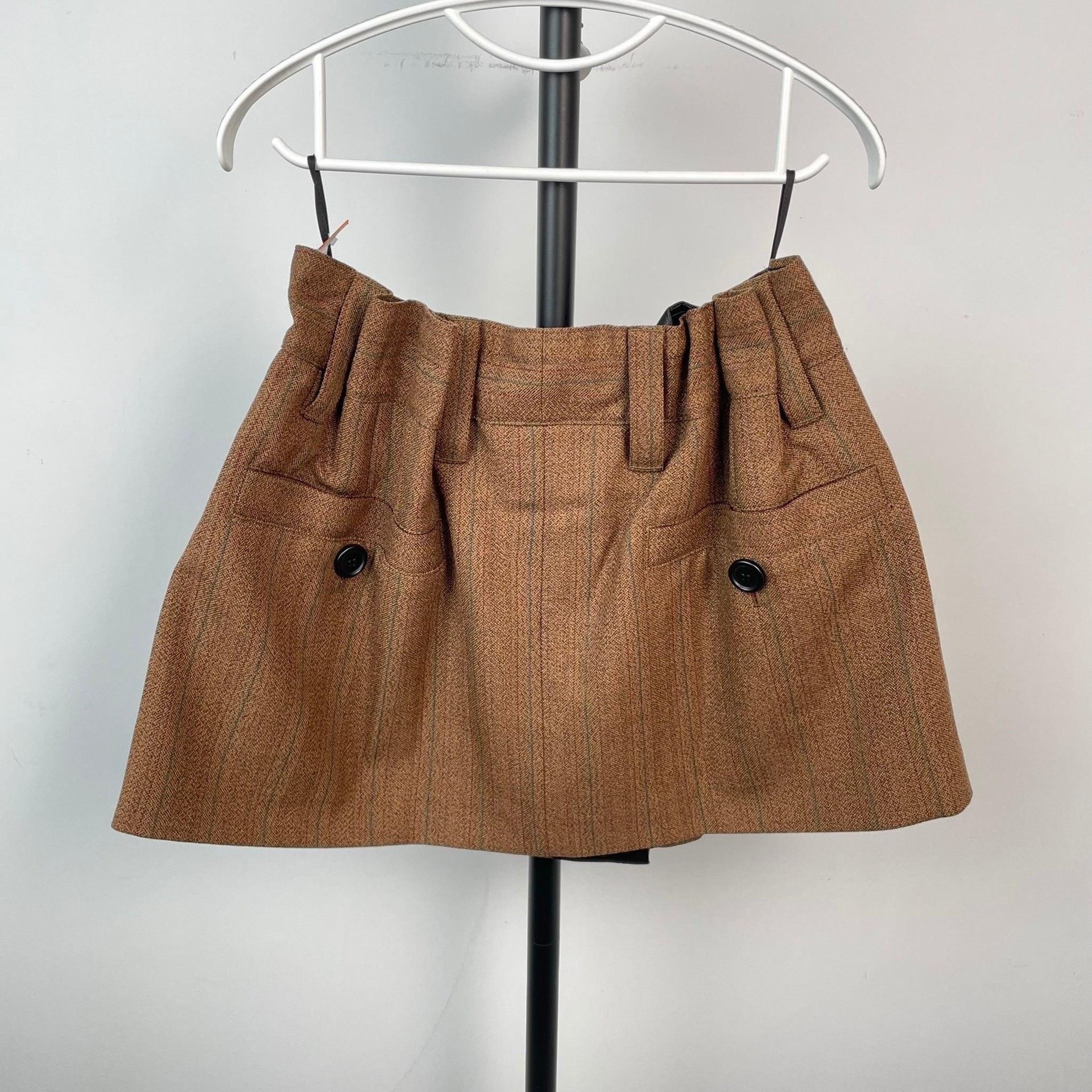 Prada Prada Striped Brown Skirt 40 Women Size 40" / US 18 - 2 Thumbnail