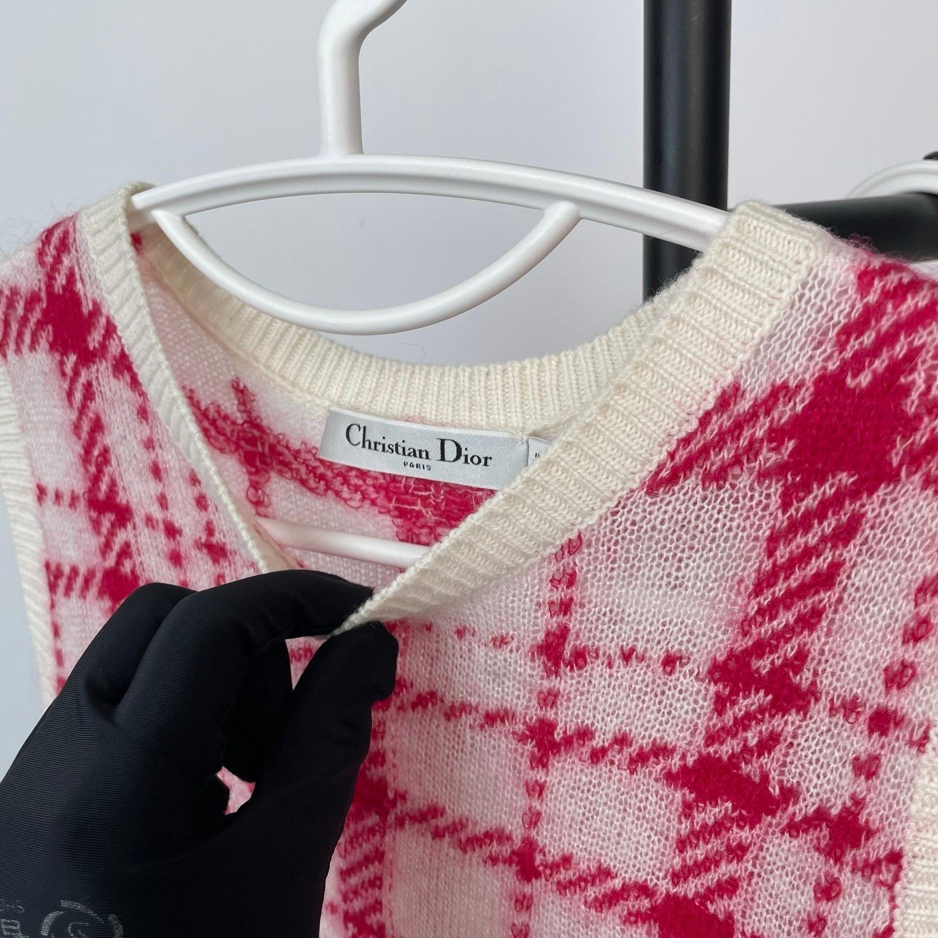 Dior Dior Knit Plaid Red Sweater 38 Women Size S / US 4 / IT 40 - 4 Thumbnail