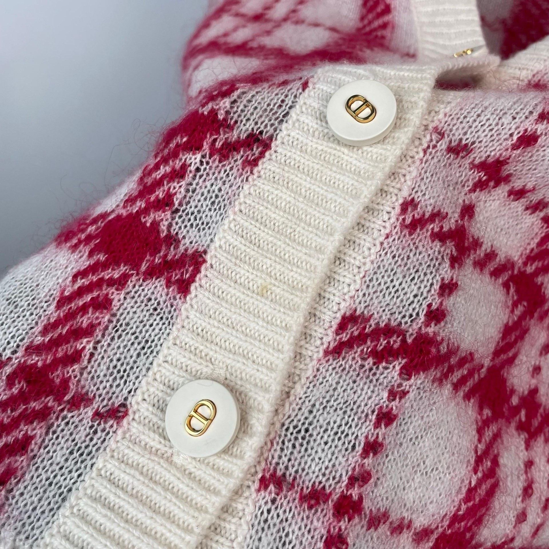 Dior Dior Knit Plaid Red Sweater 38 Women Size S / US 4 / IT 40 - 3 Thumbnail