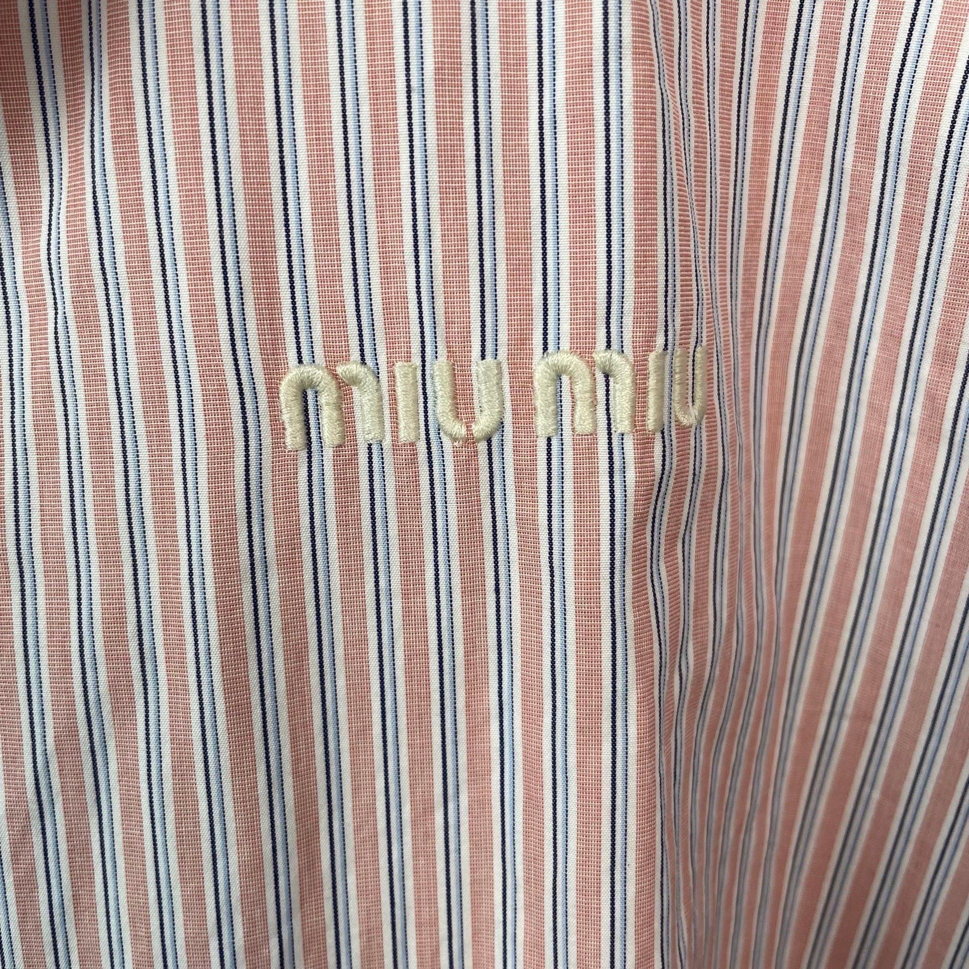 Miu Miu Miu Miu Striped Pink Button Up 24 Women Size XS / US 0-2 / IT 36-38 - 3 Thumbnail