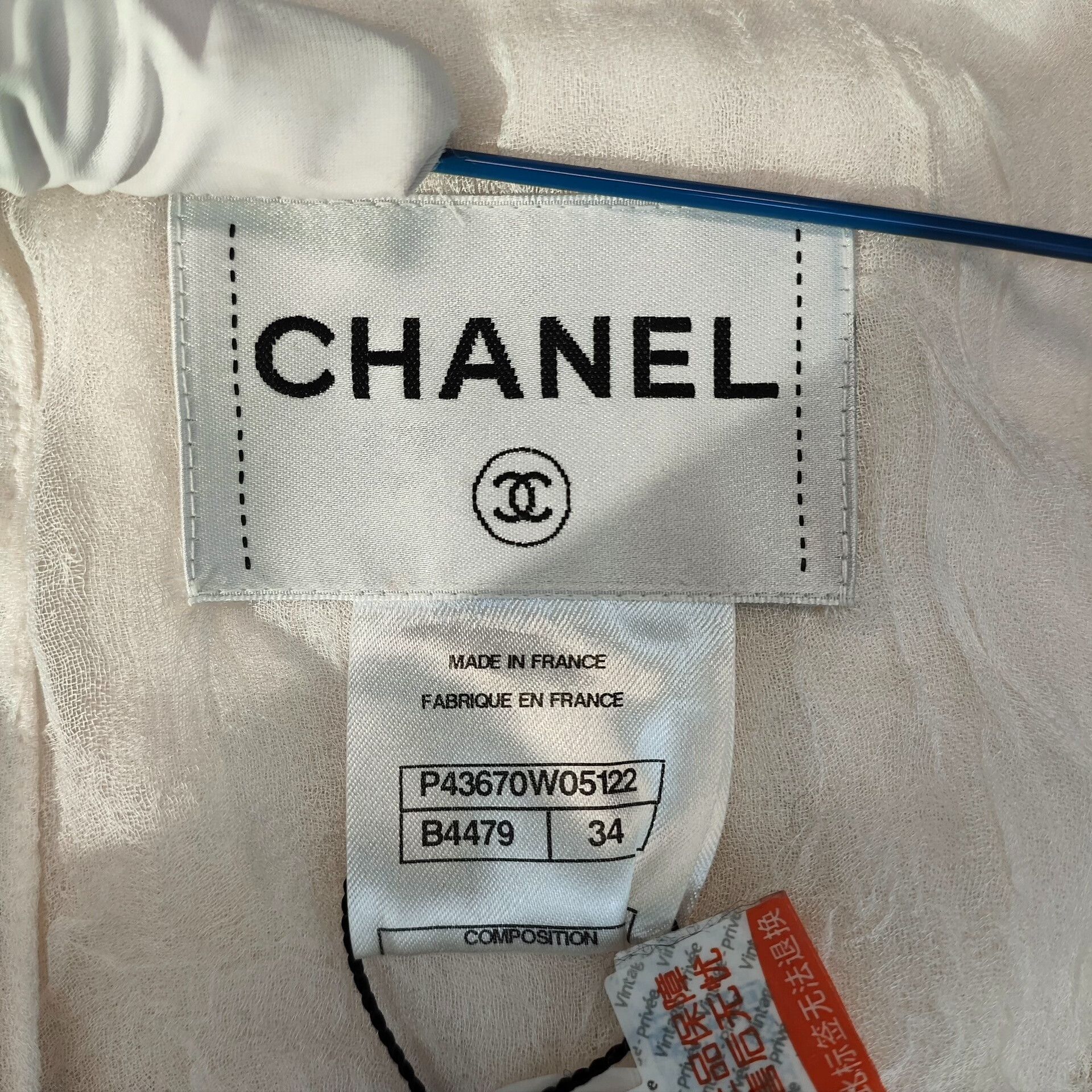 Chanel Chanel Silk Cropped White Jacket 34 Women Size XS / US 0-2 / IT 36-38 - 3 Thumbnail